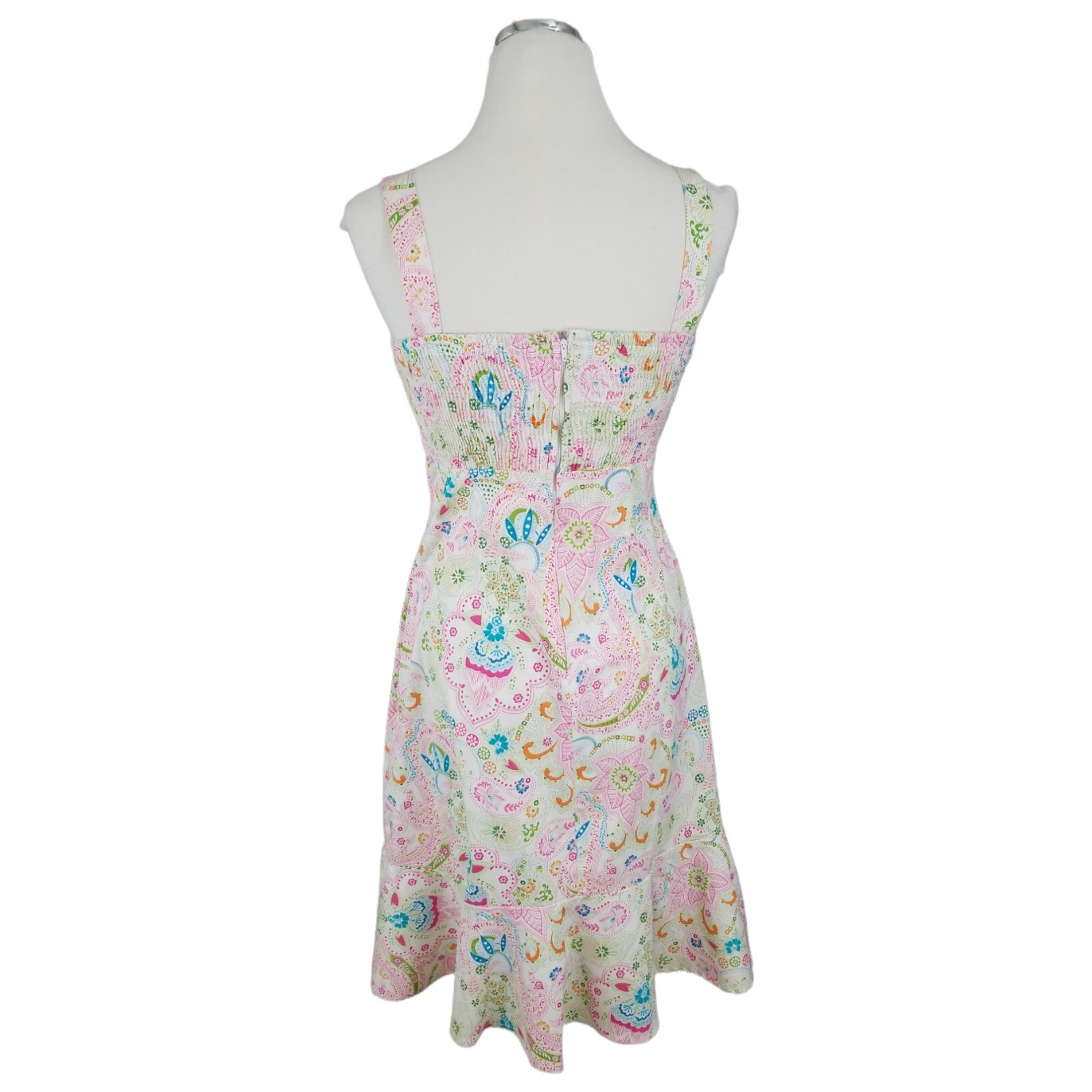Vintage Karin Stevens Floral Midi Sundress Size 10 Cottagecore Ruffle Hem