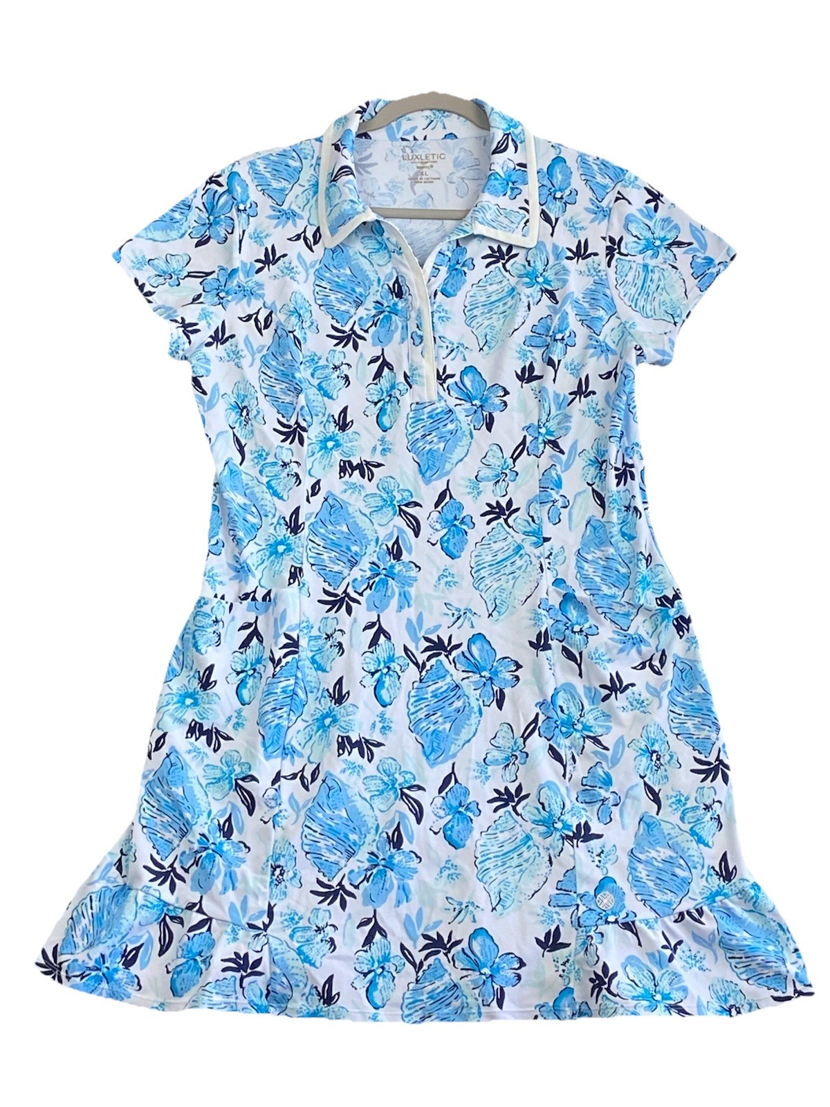 NEW Lilly Pulitzer Luxletic Findley Dress Resort White Seashell Splendor XL $198