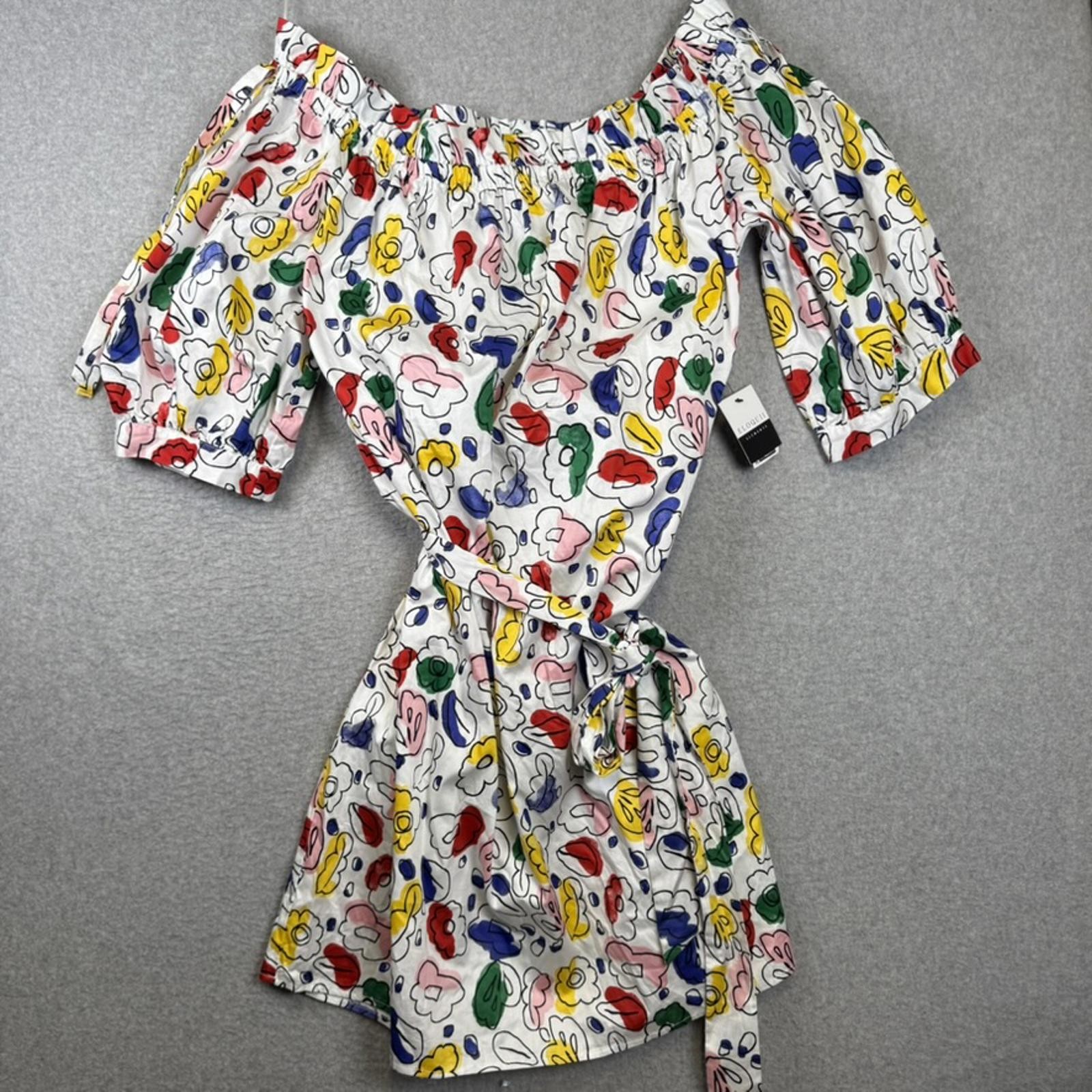 New Eloquii Elements White Floral Off The Shoulder Trapeze Dress Womens Size: 22