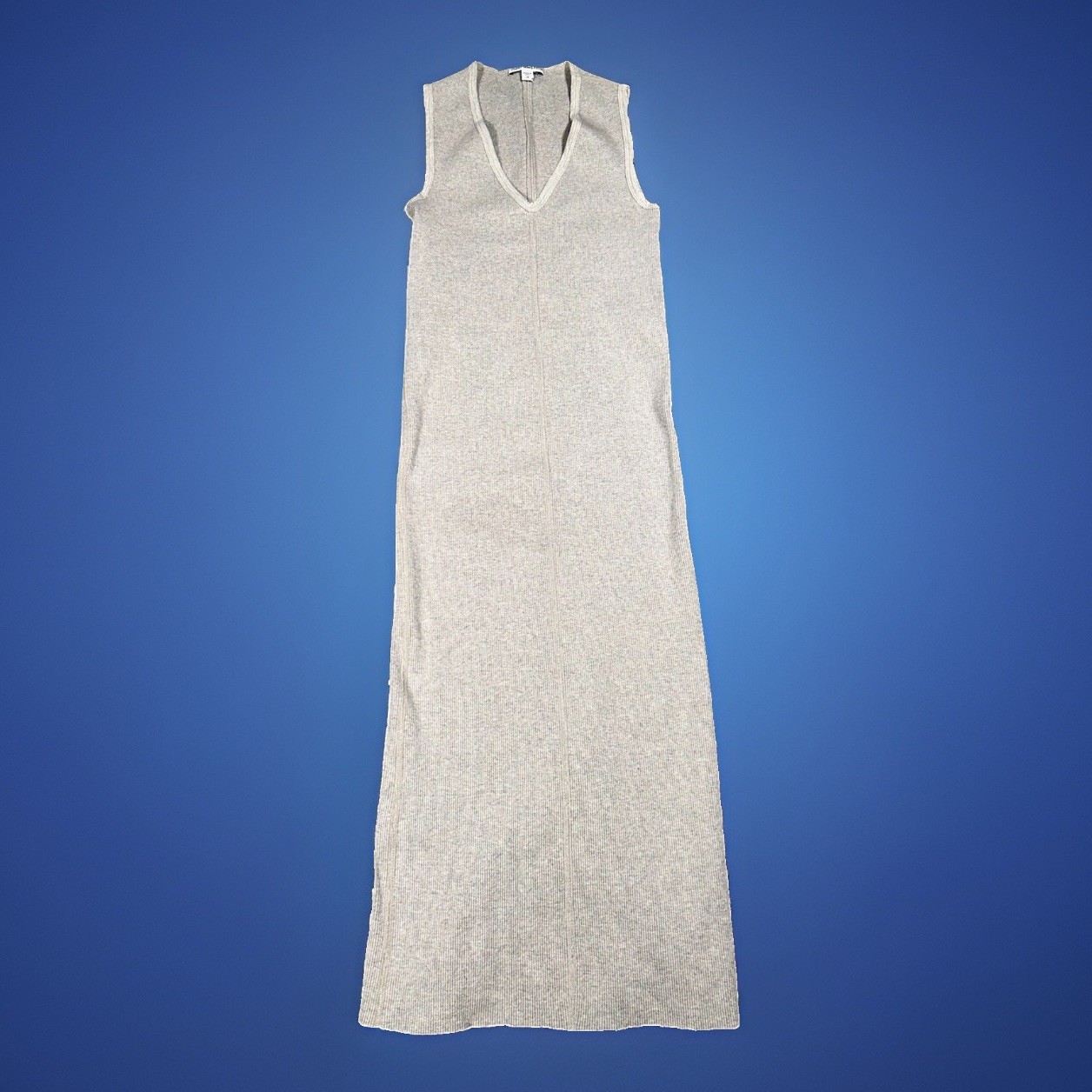 JAMES PERSE Binding Fitted Rib Dress Pale Heather Grey Size 0 Cashmere Blend