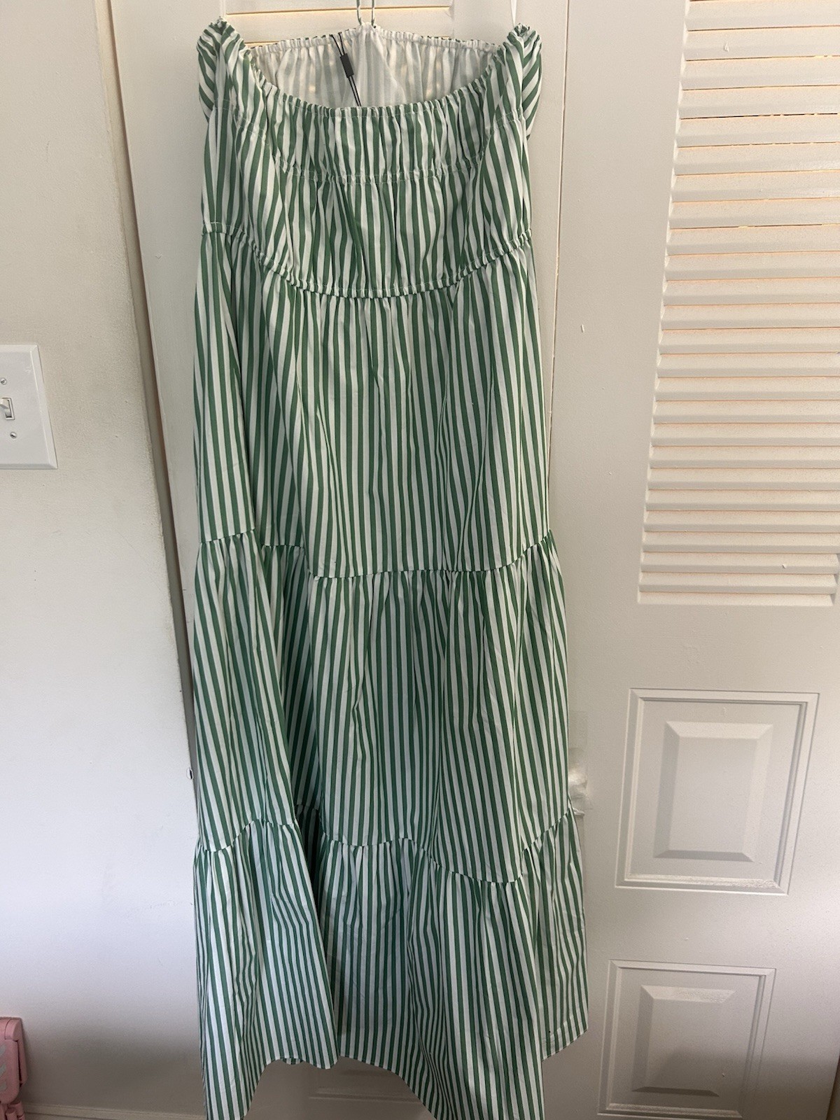 Solid & Striped NWT Maxi Dress XL Bloomingdale’s Green And White Striped