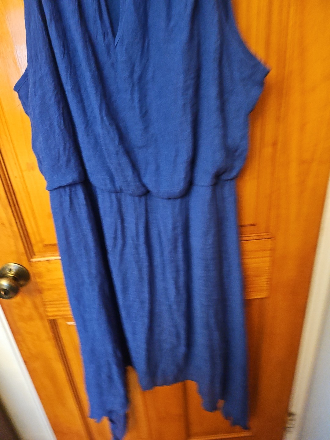 Mile Gabrielle Halter Dress Lined Blue Rayon Blend Size 3X NWT
