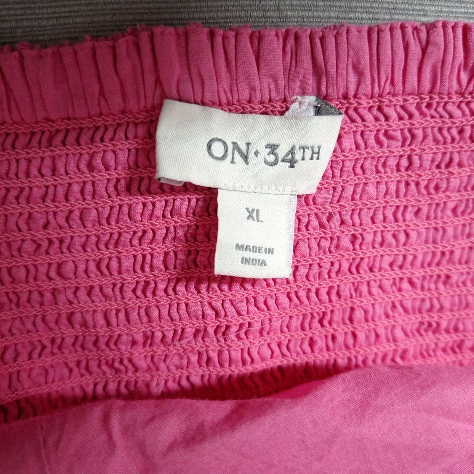 On 34th Pink Dot Sundress Sleeveless Smocking Midi Dress Ruffle Size XL