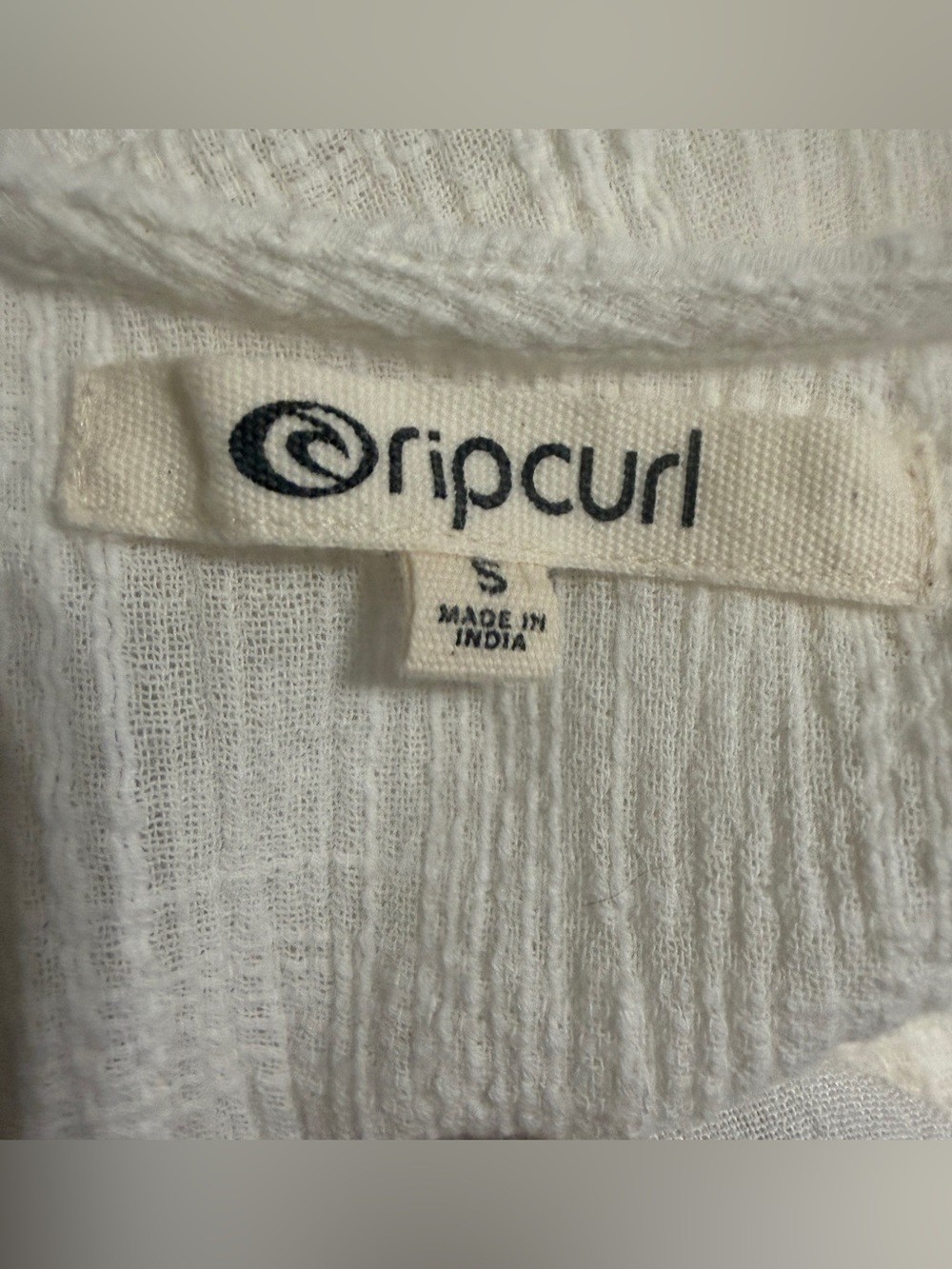 RIP CURL Lightweight Sundress Ties at Shoulders in White, Small