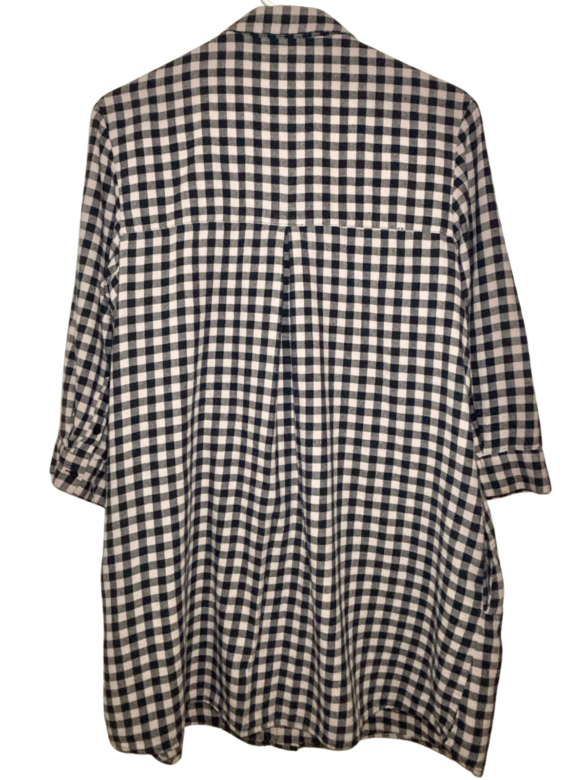 H&M Women’s Gingham Button-Up Shirt Size 8 (US) Pink & Black 3/4 Sleeve Casual