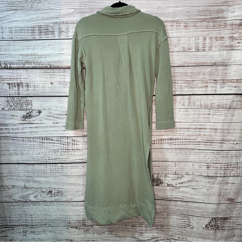 Free People XS On My Way Pullover Sweatshirt Dress Polo Henley Collared *FLAW*