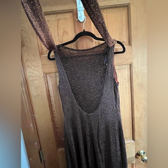 Alex Evenings Formal Brown dress with allover Gold sparkle detail sz 16