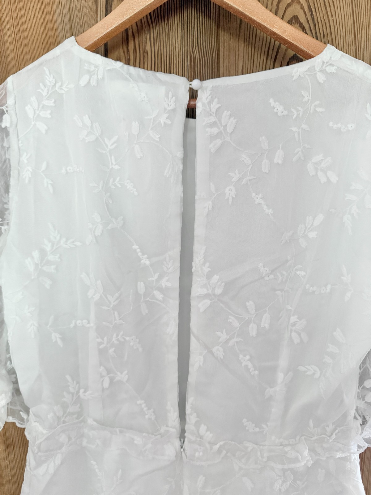 Selfie Leslie NWT Leona White Lace Floral Embroidered Frill Trim Dress size XL