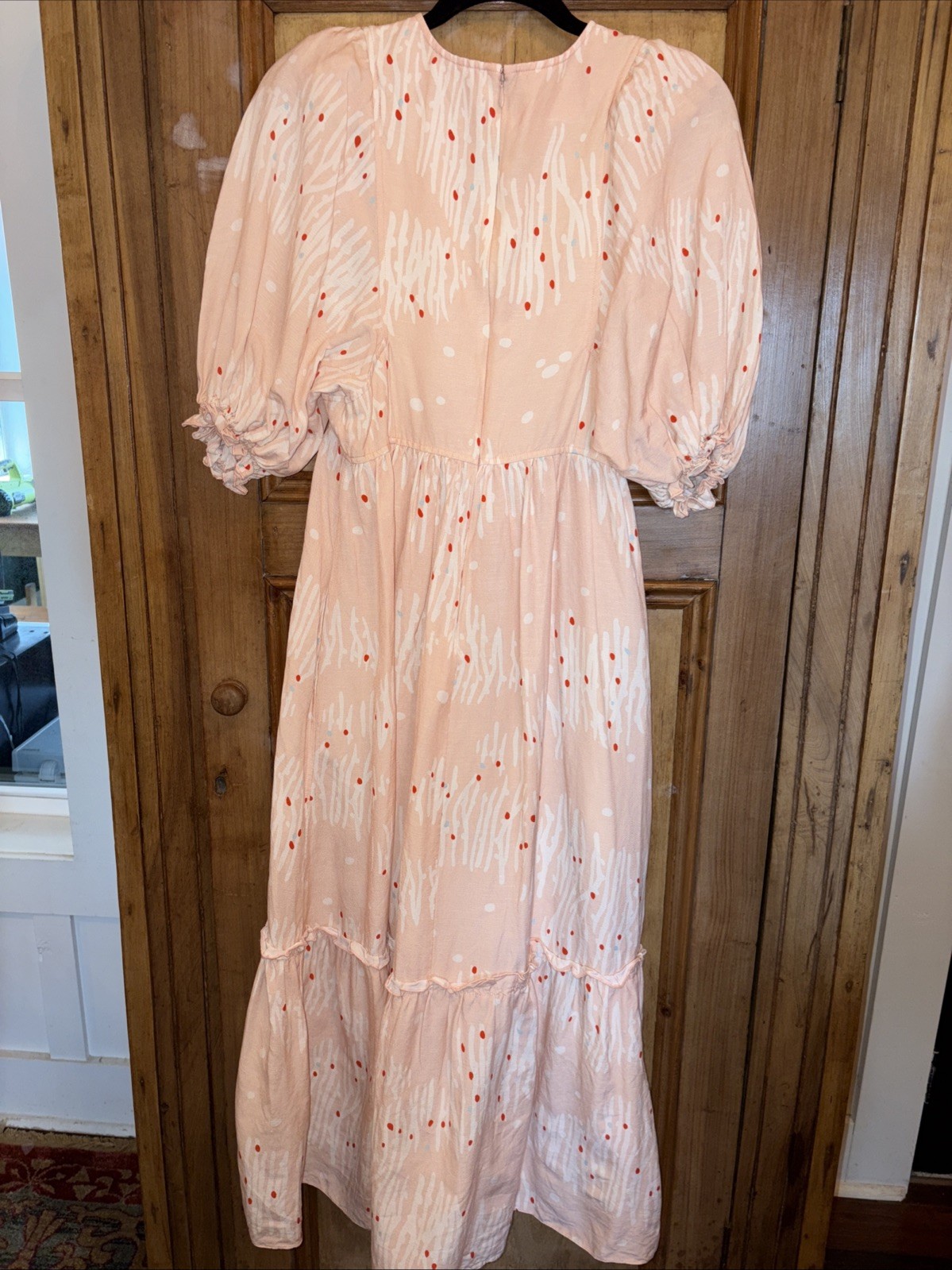 Hunter Bell Palmer Abstract Coral Dress S $445