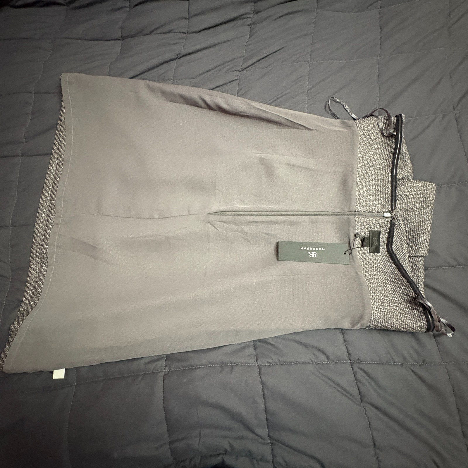 Monogram Banana Republic Metallic Tweed Strapless Cocktail Dress – Size: 8 – NWT