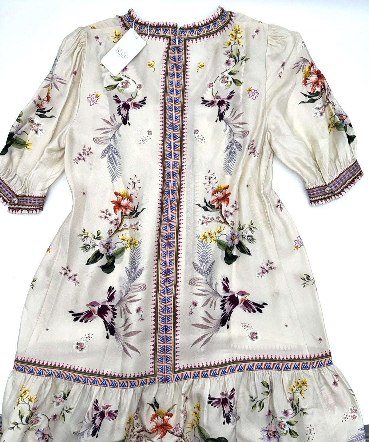 Johnny Was Silk Blend Loren Dress Willah Multi Floral White XL; NWT