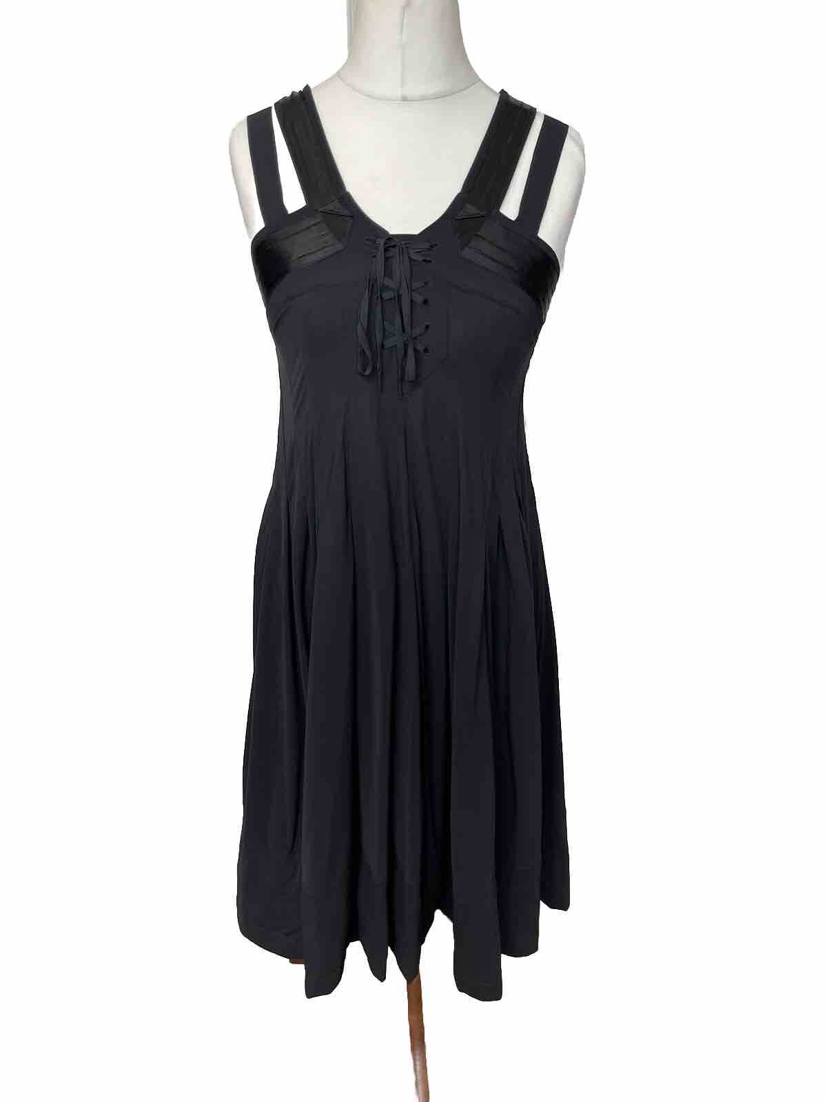 MARITHE FRANCOIS GIRBAUD Size UK 10 Black Strappy Dress Cocktail Formal