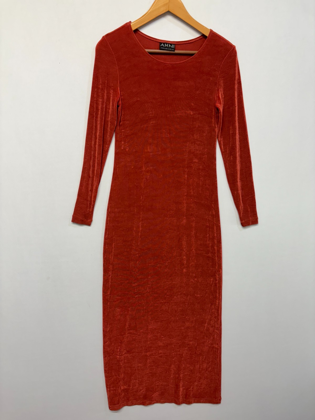 AHNI Women Long Sleeve Maxi Slinky Dress Size 0 Acetate Blend D054 -21