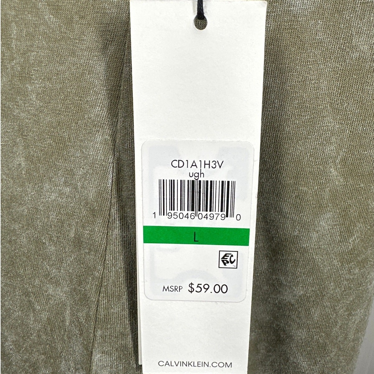 Calvin Klein Mineral Wash Sleeveless Midi Tank Top T-Shirt Dress Green L Cotton