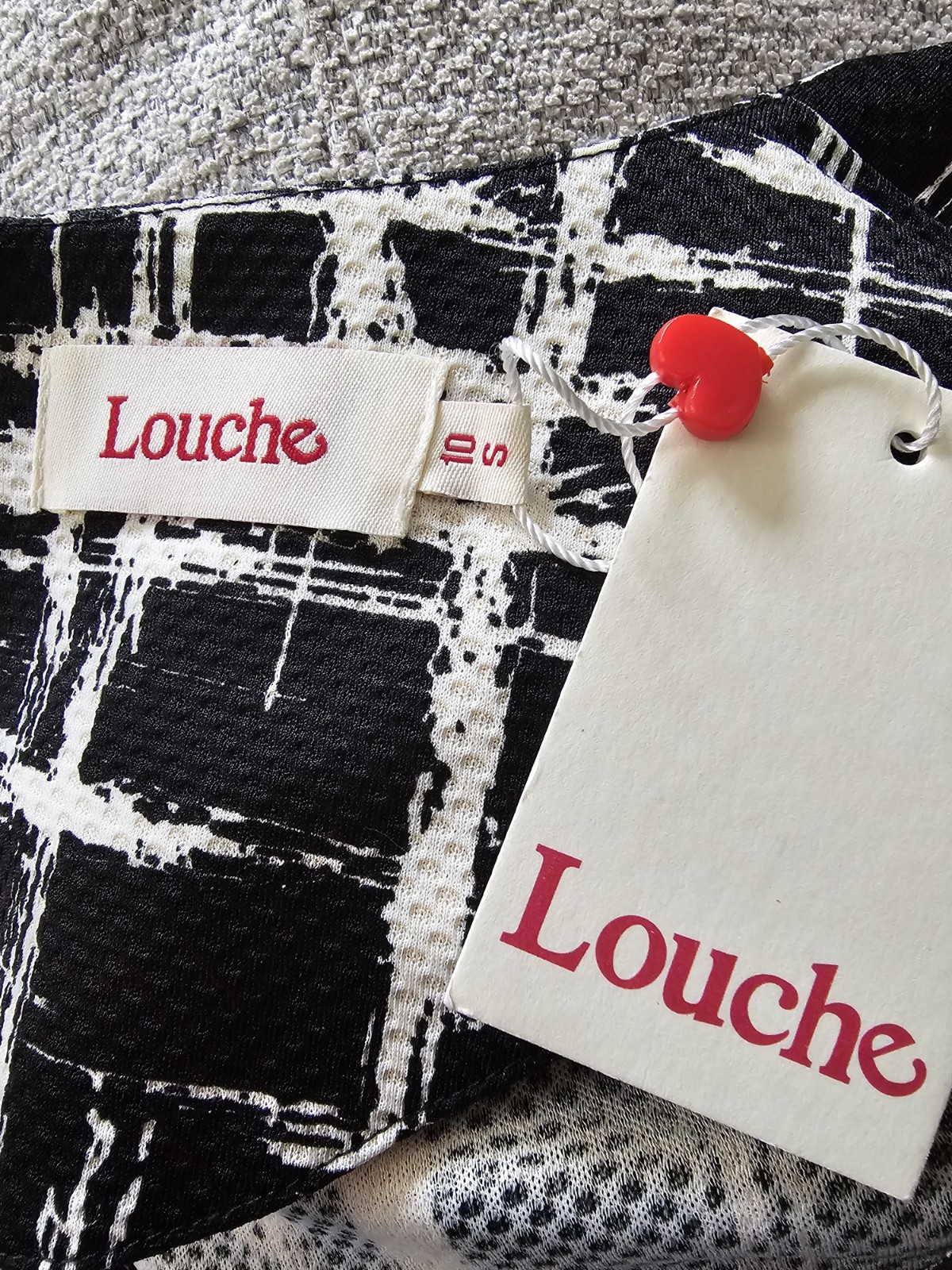 Louche Dress Skater Style Size 10 Black & White Auriel New With Tags Rrp £65