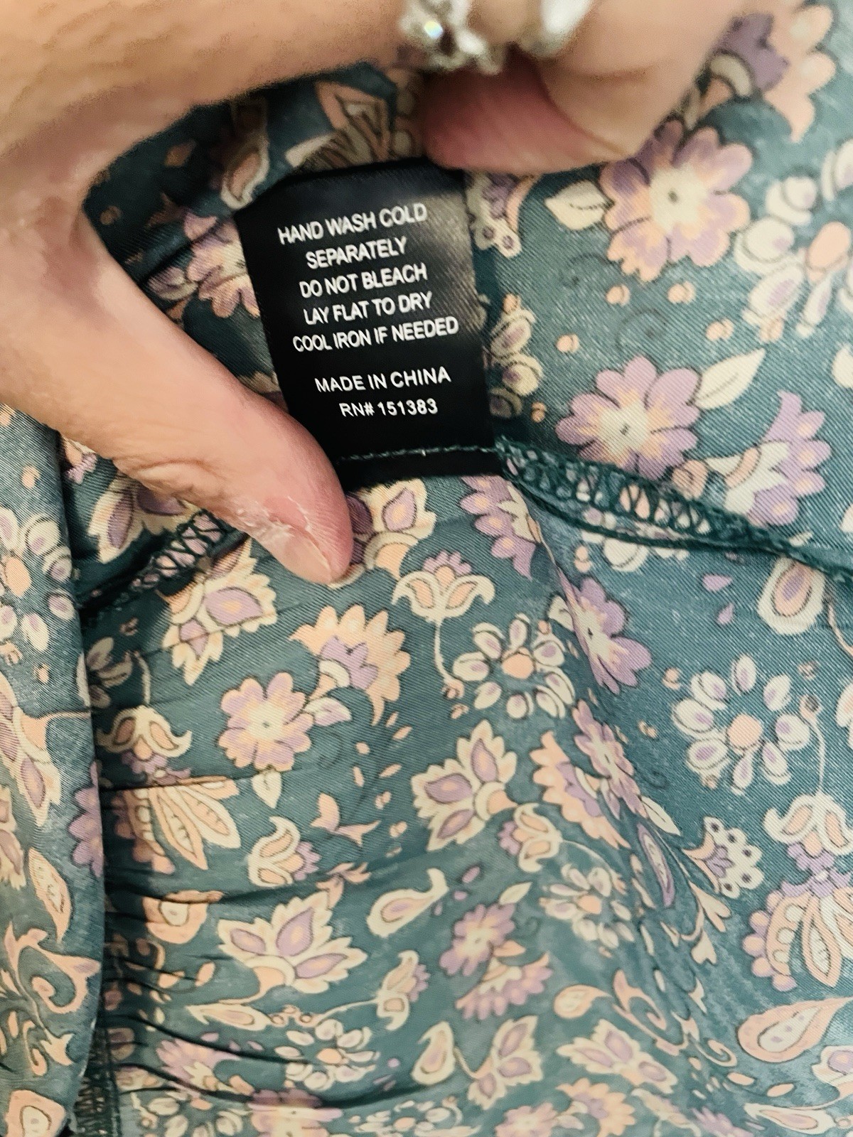 NWOT CURRENT AIR BLUE FLORAL PRINT MIDI DRESS -SIZE: L