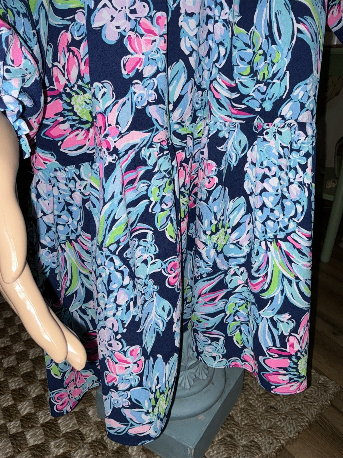 Lilly Pulitzer Winona Stretch Dress Navy Pineapple Paradise Size Small NEW