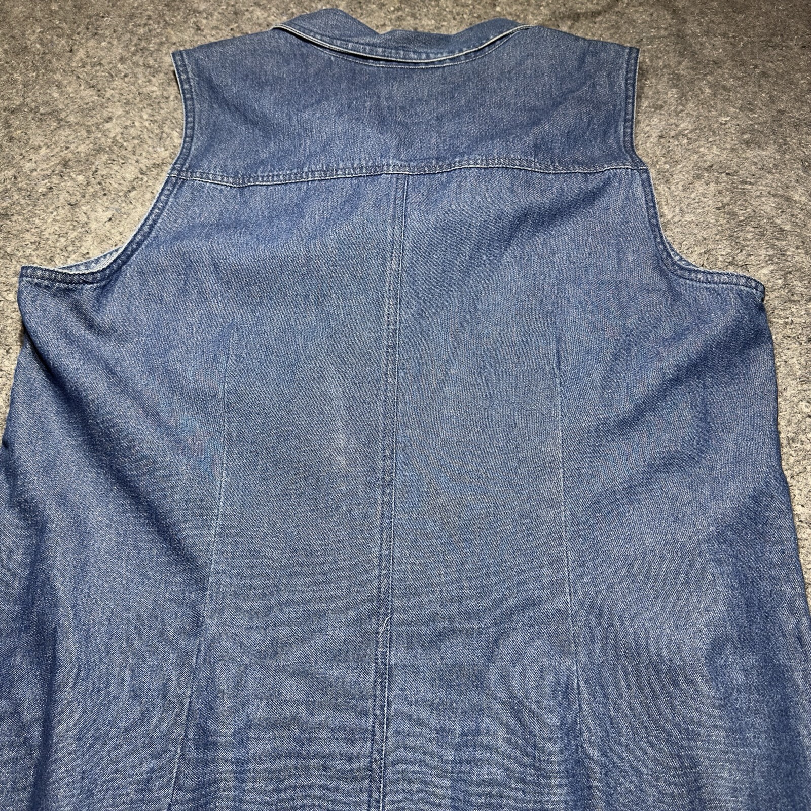 Expression Plus Blue Denim Tall Sleevless Dress Button Up Womens Sz XL