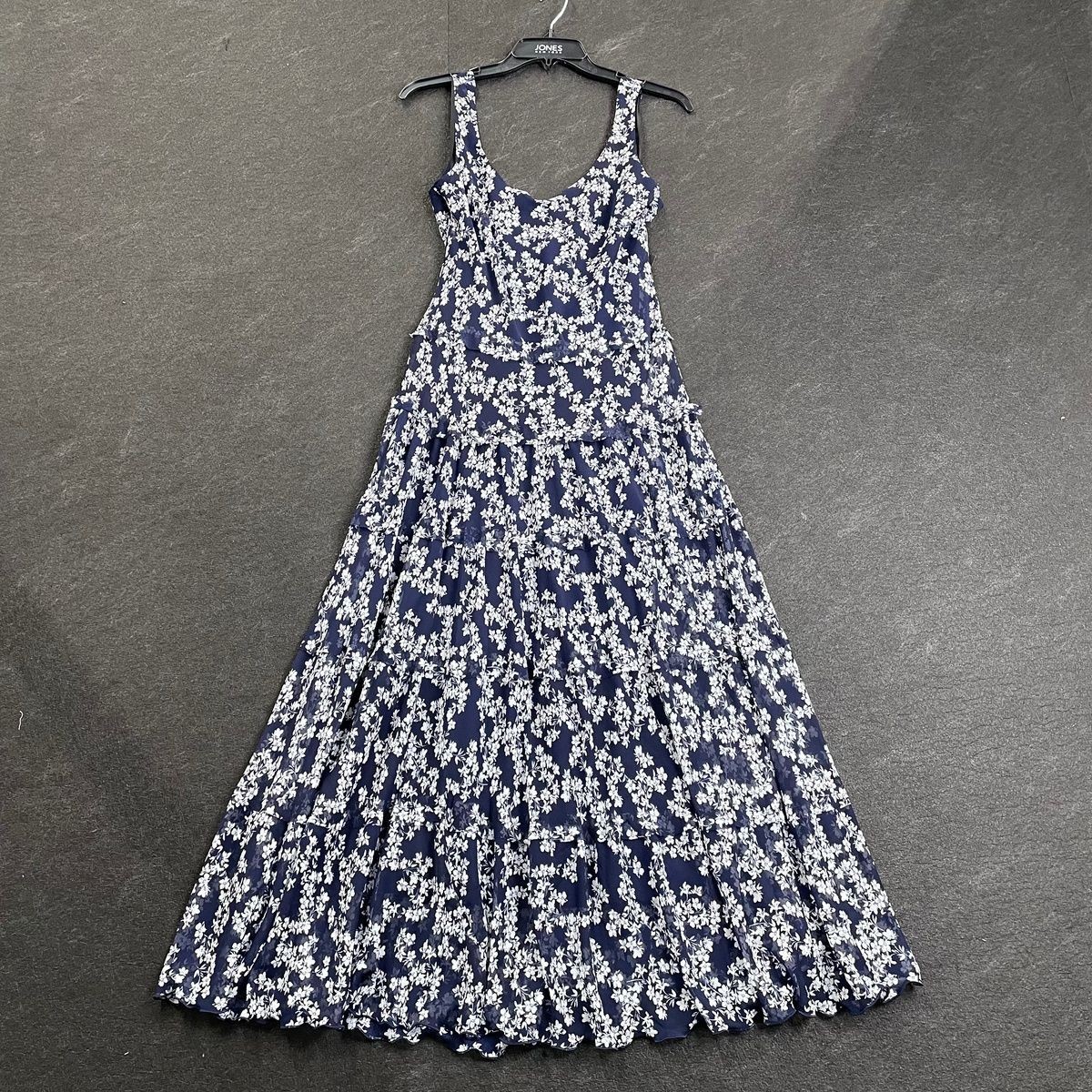 JONES NEW YORK Petal Print Tiered Maxi Dress Women’s Size US XS Navy