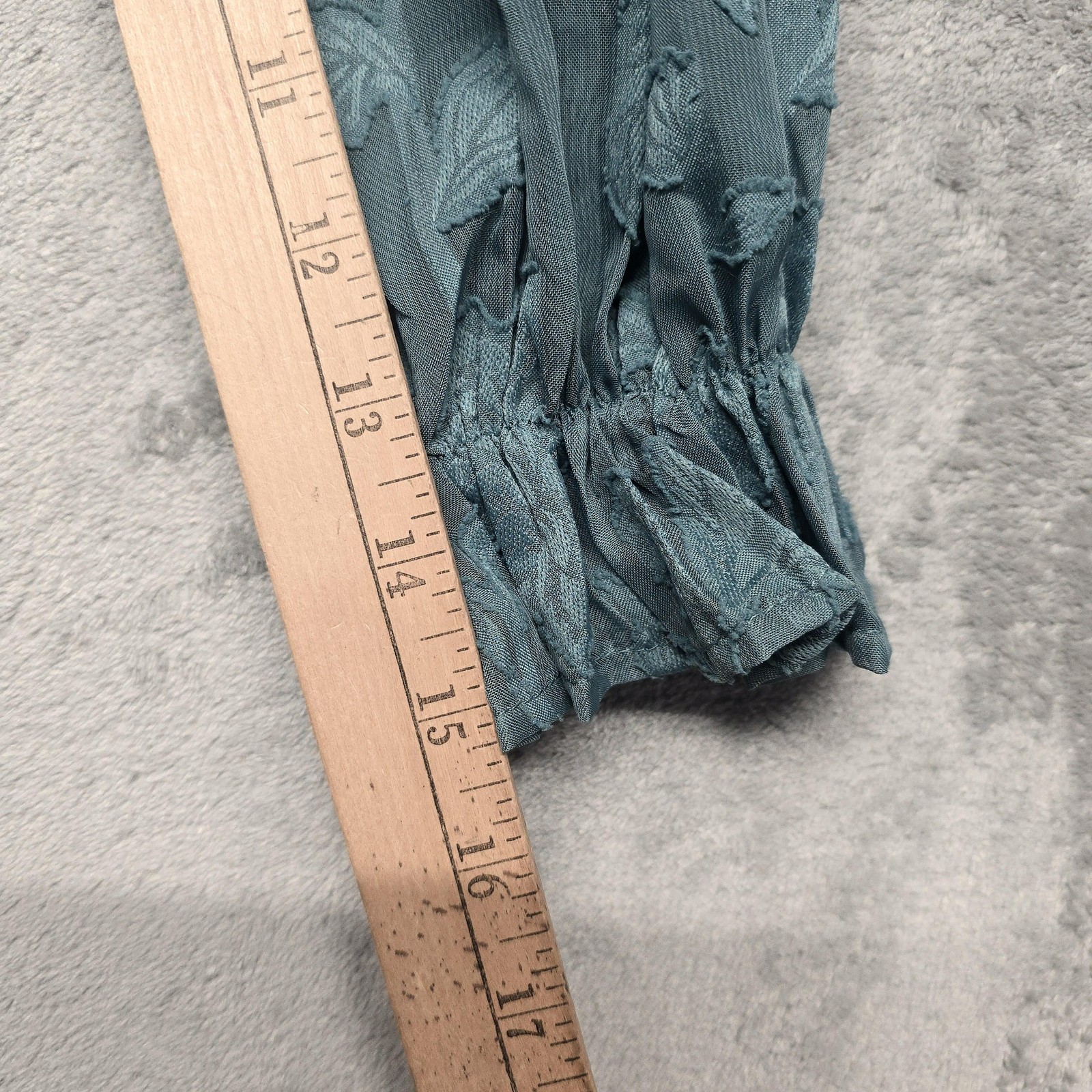 Umgee Dress Womens Size Medium Teal Green Tatum Tiered Mock Neck Midi Boho Style