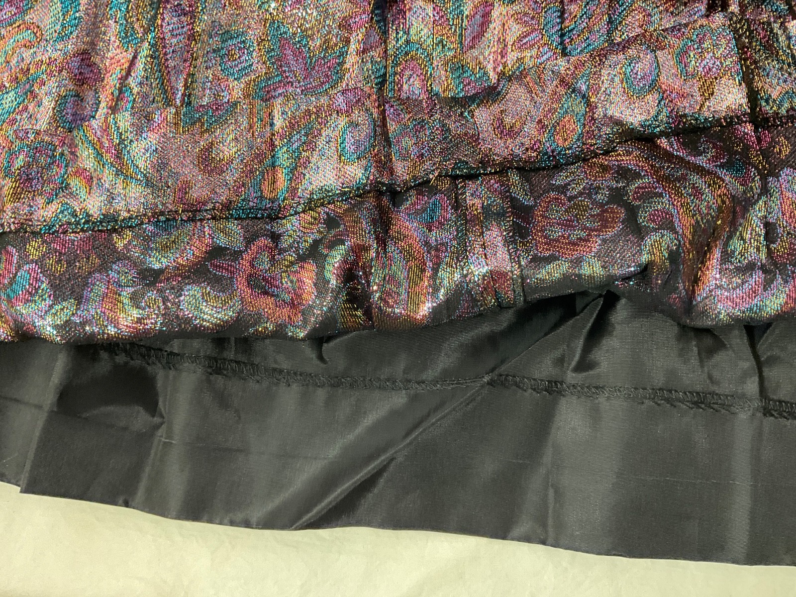 VTG Custom Made Velvet Tinsel Metallic Long Dress Lined