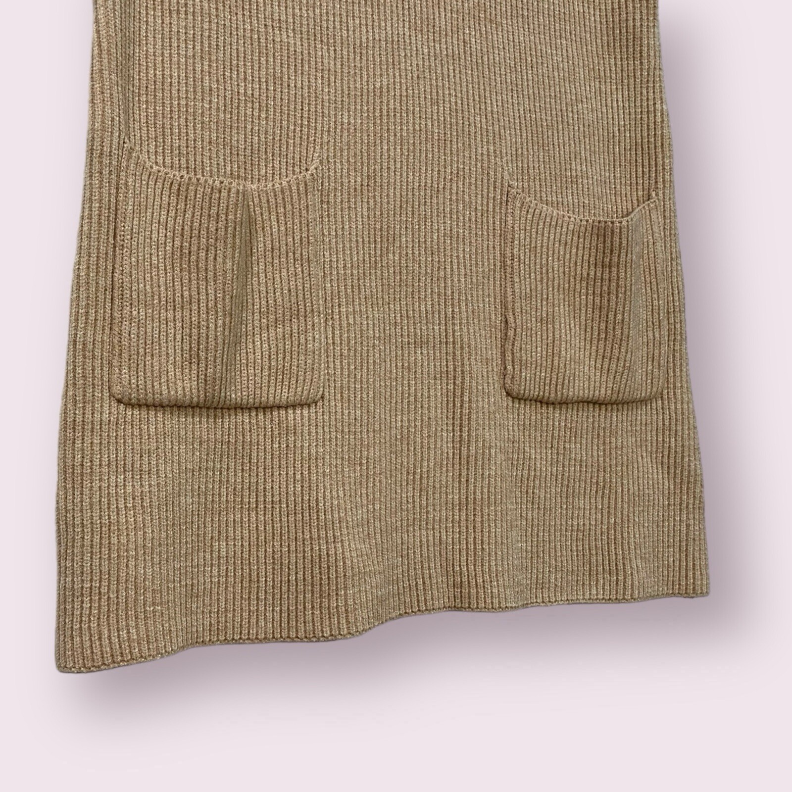 Storia Womens V Neck Sleeveless Sweater Dress Small Ribbed Knit Cozy Chic NWT