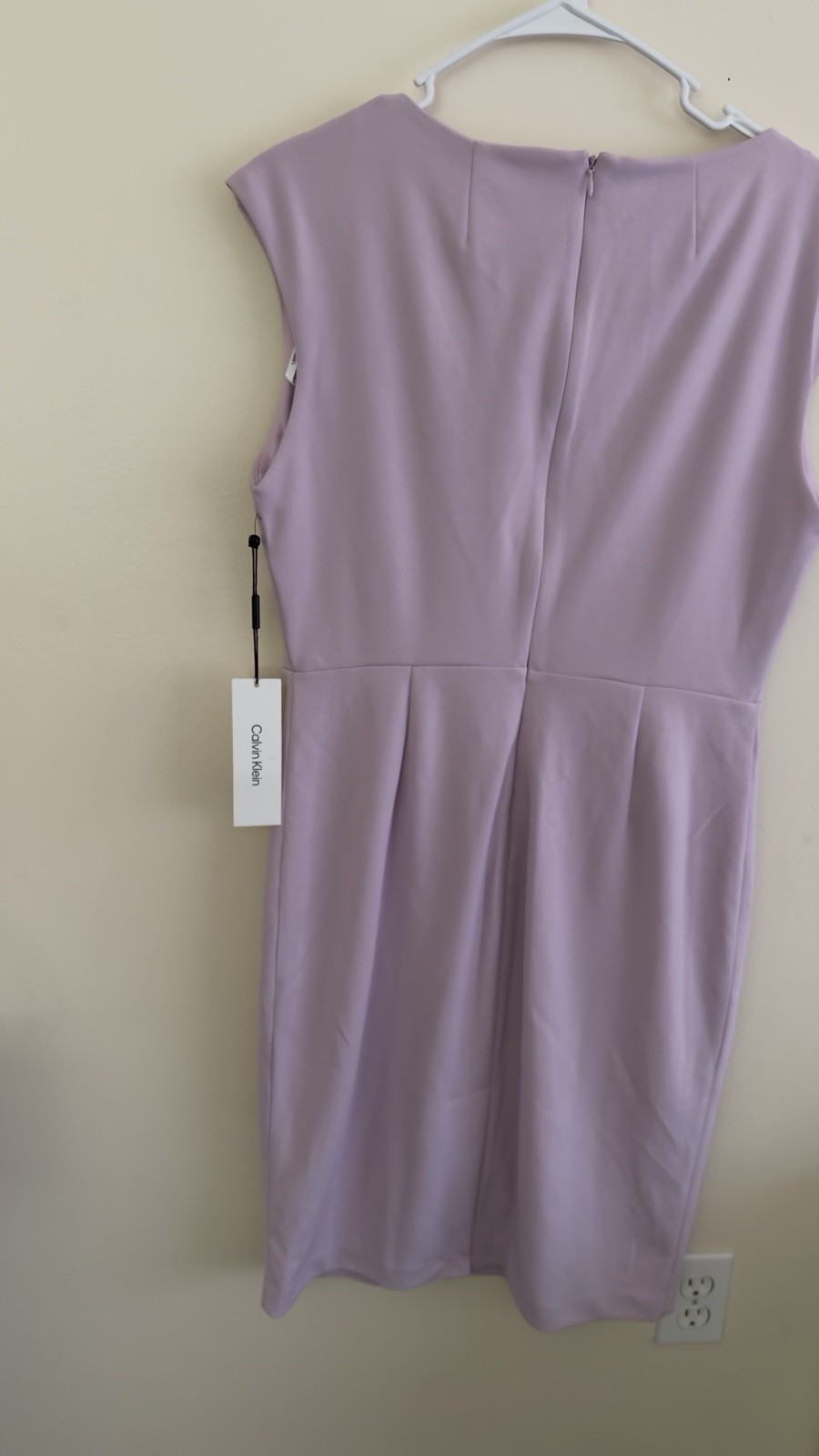 NWT Calvin Klein Blush Pink Sheath Dress Side Tie Detail Size 10 MSRP $134