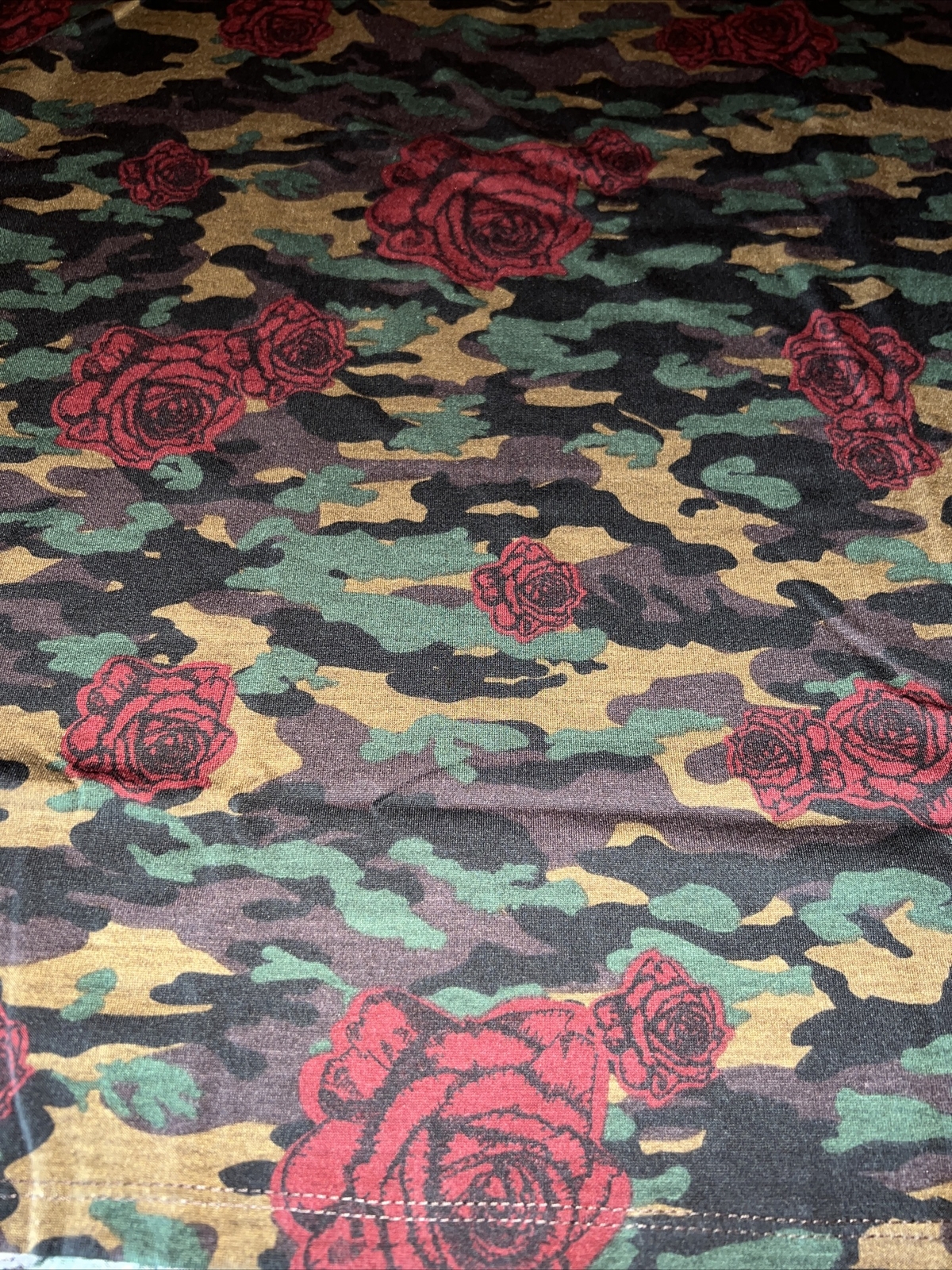 Lularoe Carly Dress 🦄 Large 14/16 12/14 Green Camouflage Red Roses Rare HTF New