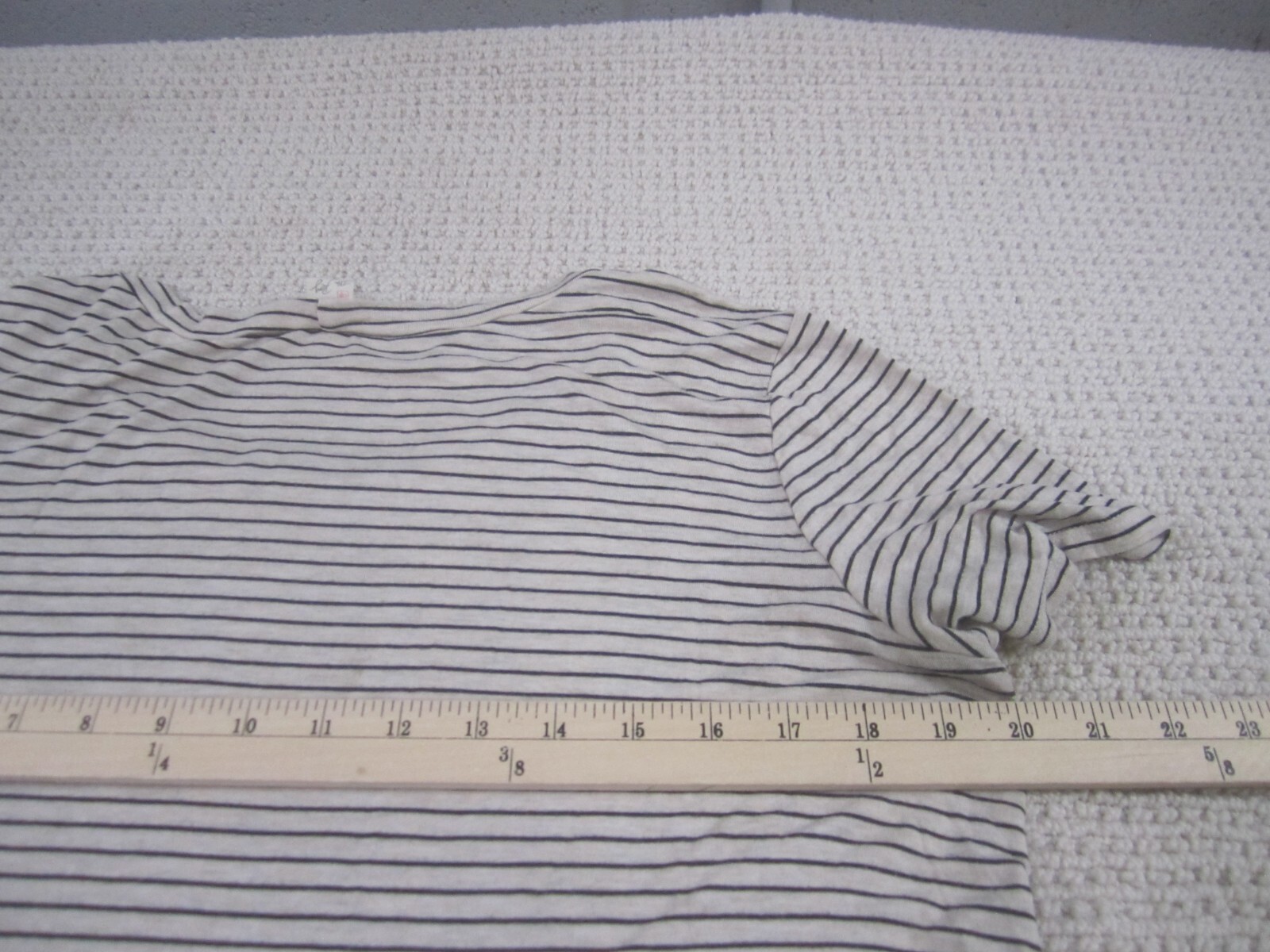 7th Ray Dress Womens Large Beige Striped Casual Fit & Flare Cap Sleeve
