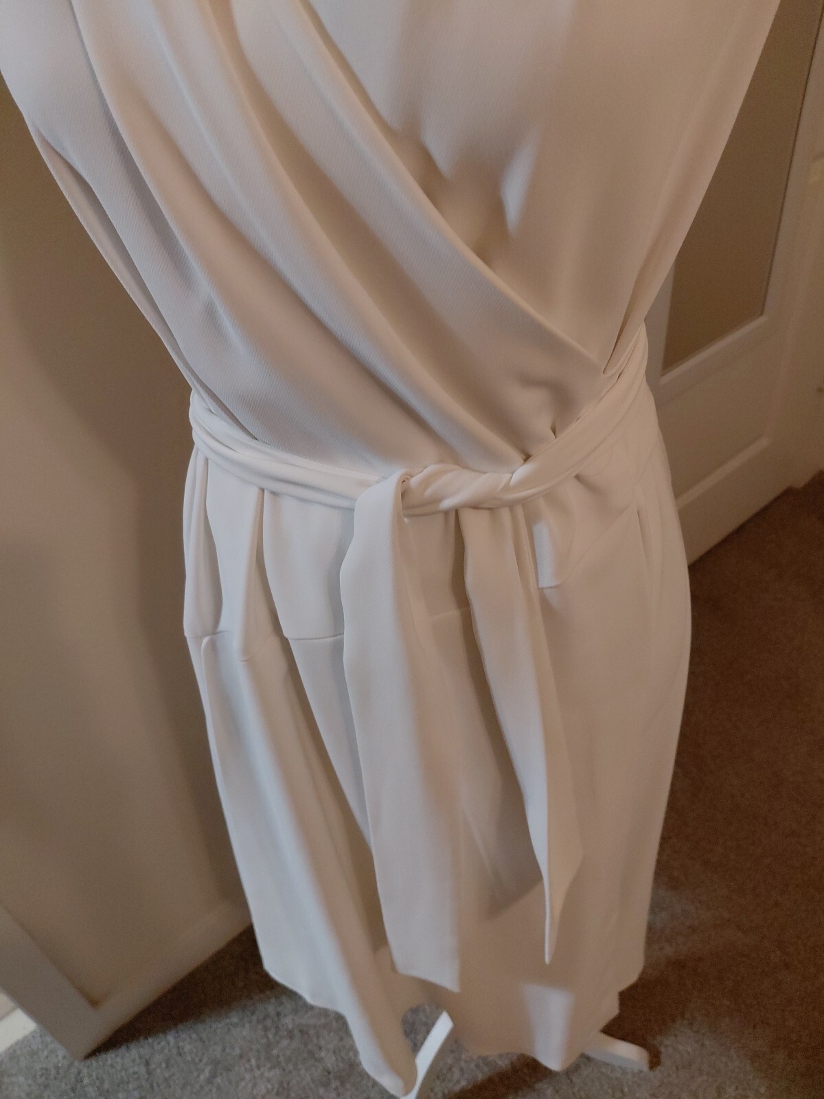 Reiss Piper Halter Neck Wrap Dress White US 4 EUC #300