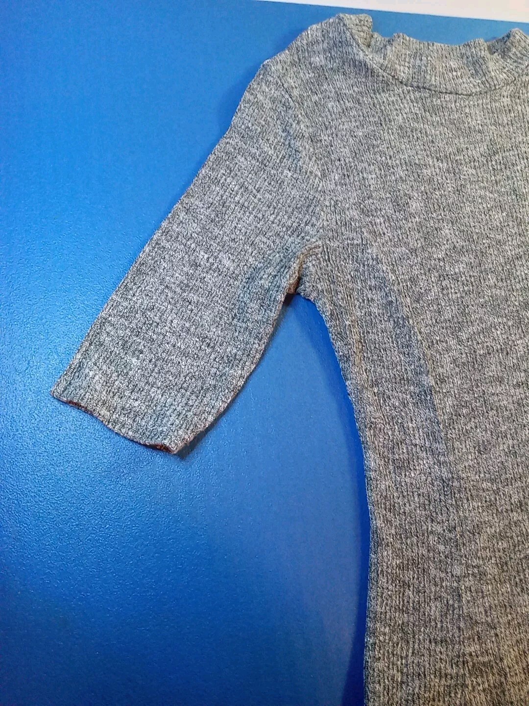 Aiden Y Gray Thin Knit Slimming Sweater Dress Womens Size M