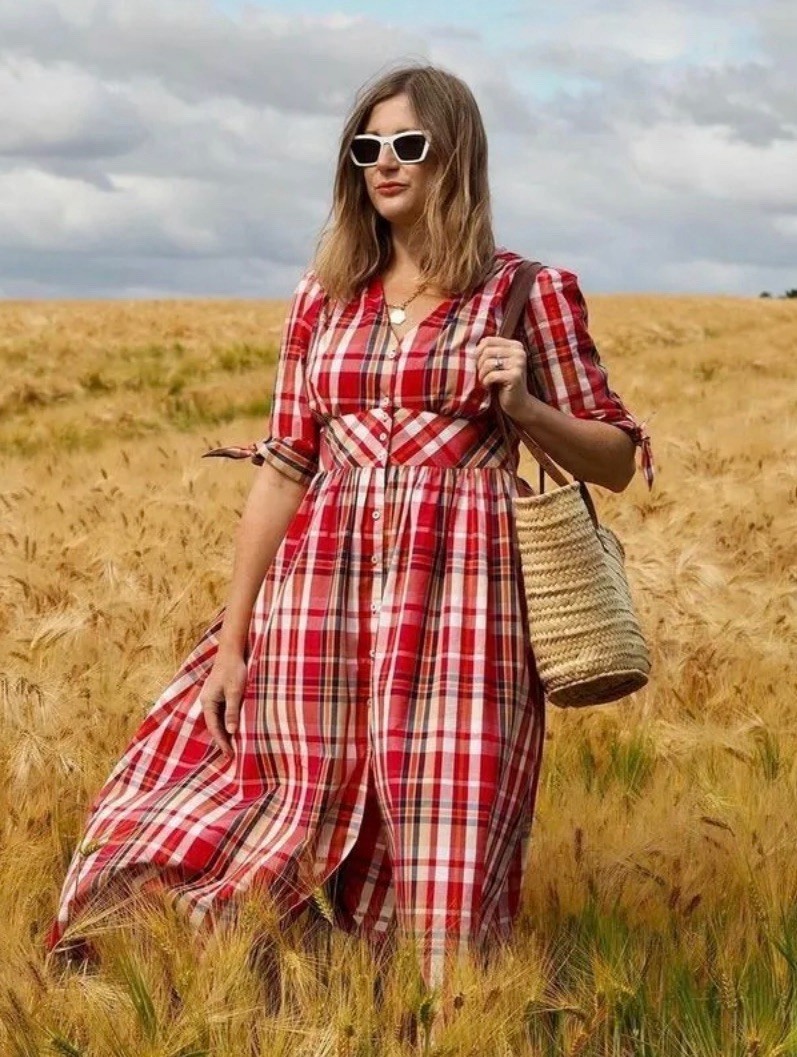 BNWT MONSOON DOLLY CHECK MIDI DRESS SIZE 14