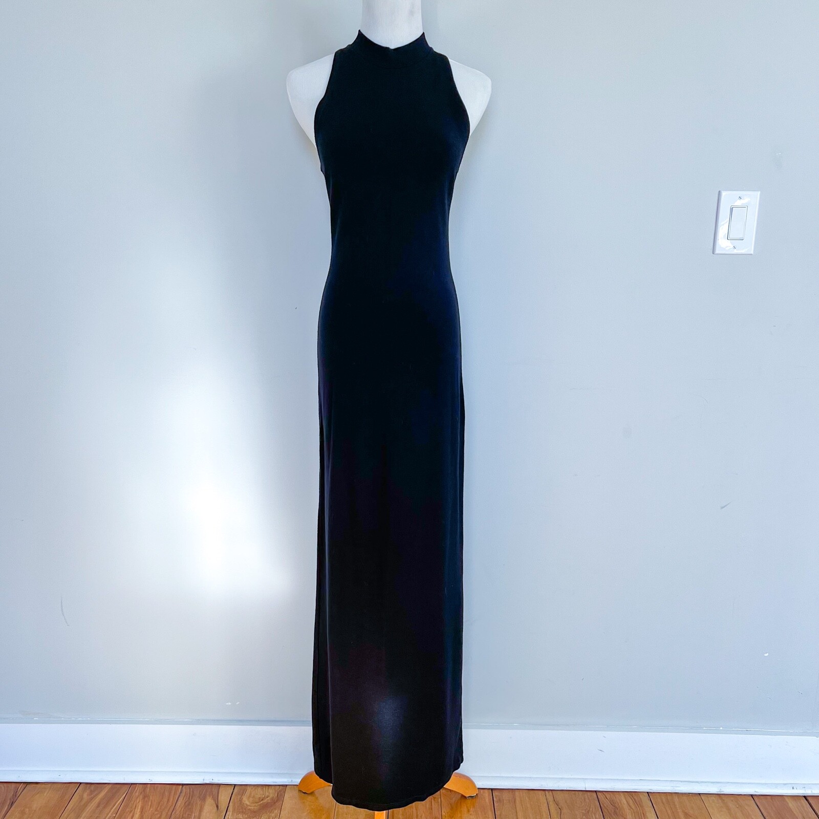 Rebecca Collection | EU38 6 Sexy Maxi Mock Neck Halter Stretch Dress Back Slit