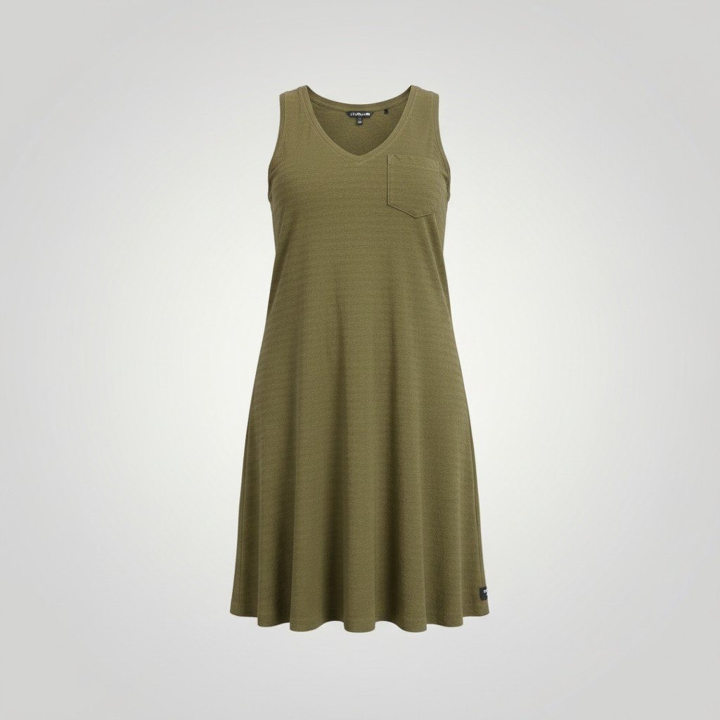 Toad&Co Tank Dress Womens Small Olive Green Hemp Organic Eco Gorpcore Lagenlook