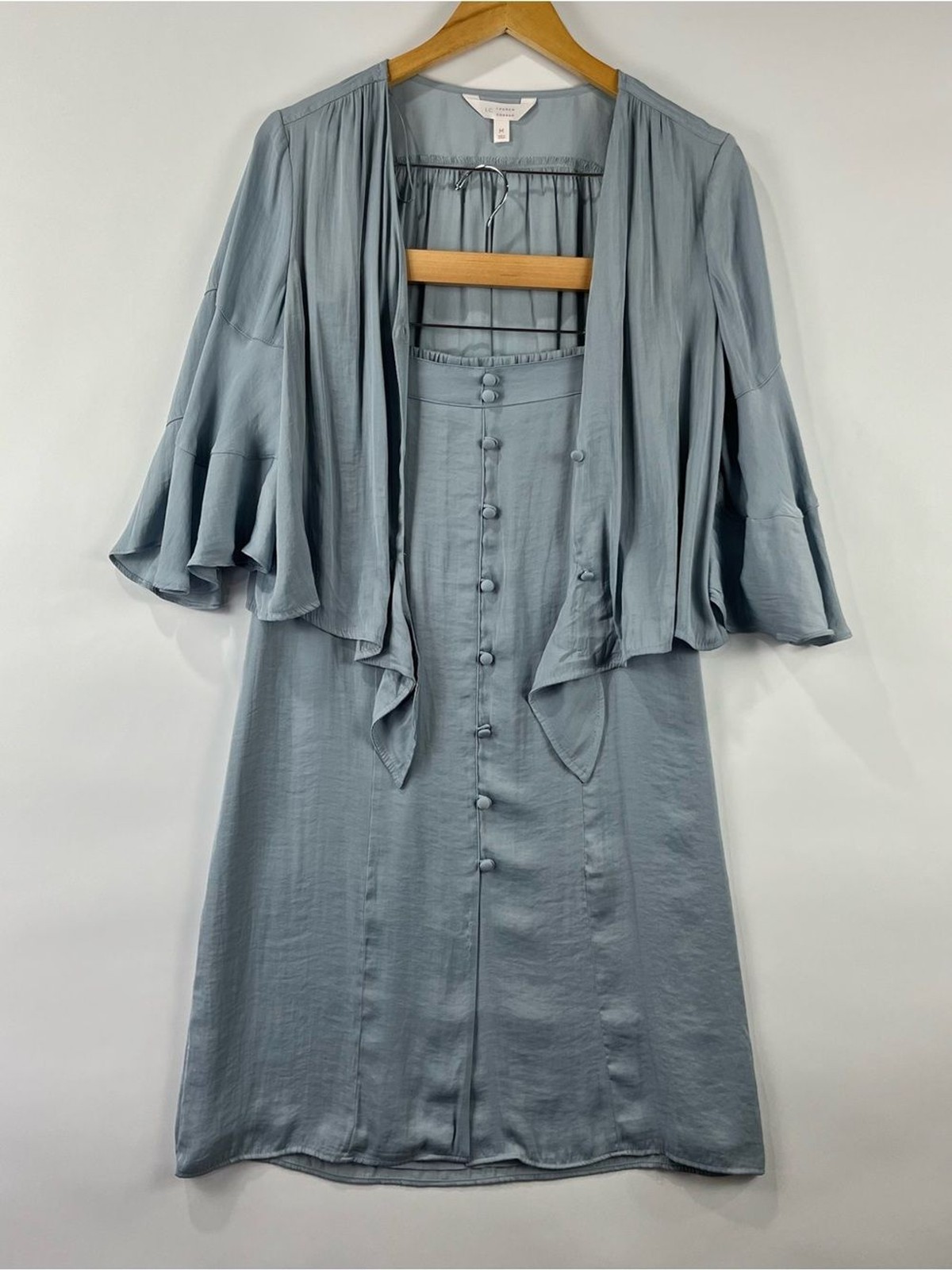 LC Lauren Conrad NWT 2 Piece Skirt Set Tie Front Top Midi Skirt Layering M/S