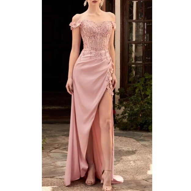 RYANTH Women’s Pink Sequined Lace Satin Evening Gown Prom Dress Size 16 NWT