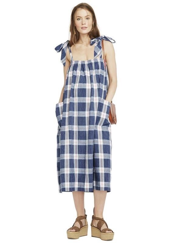 Hatch Maternity Women’s THE ALEXIA DRESS Blueberry Cotton Size 1 (S/4-6) NEW