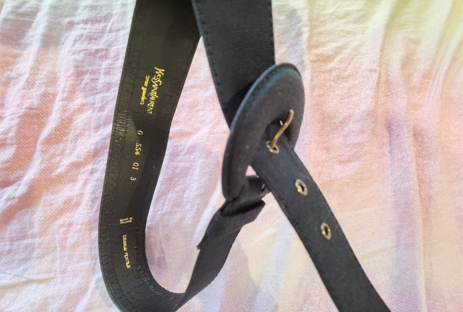 FR38 Silk Yves Saint Laurent Rive Gauche Dress & Belt Vintage 1992