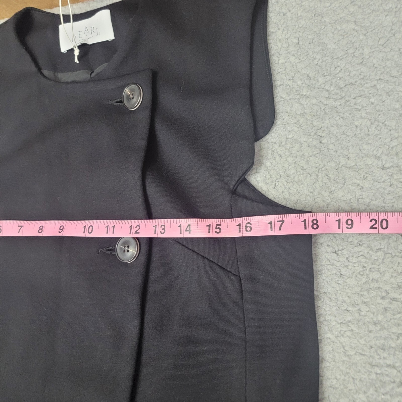 Pearl by Lela Rose Ponte Button Front Shift Dress 8 Black Sleeveless Pockets
