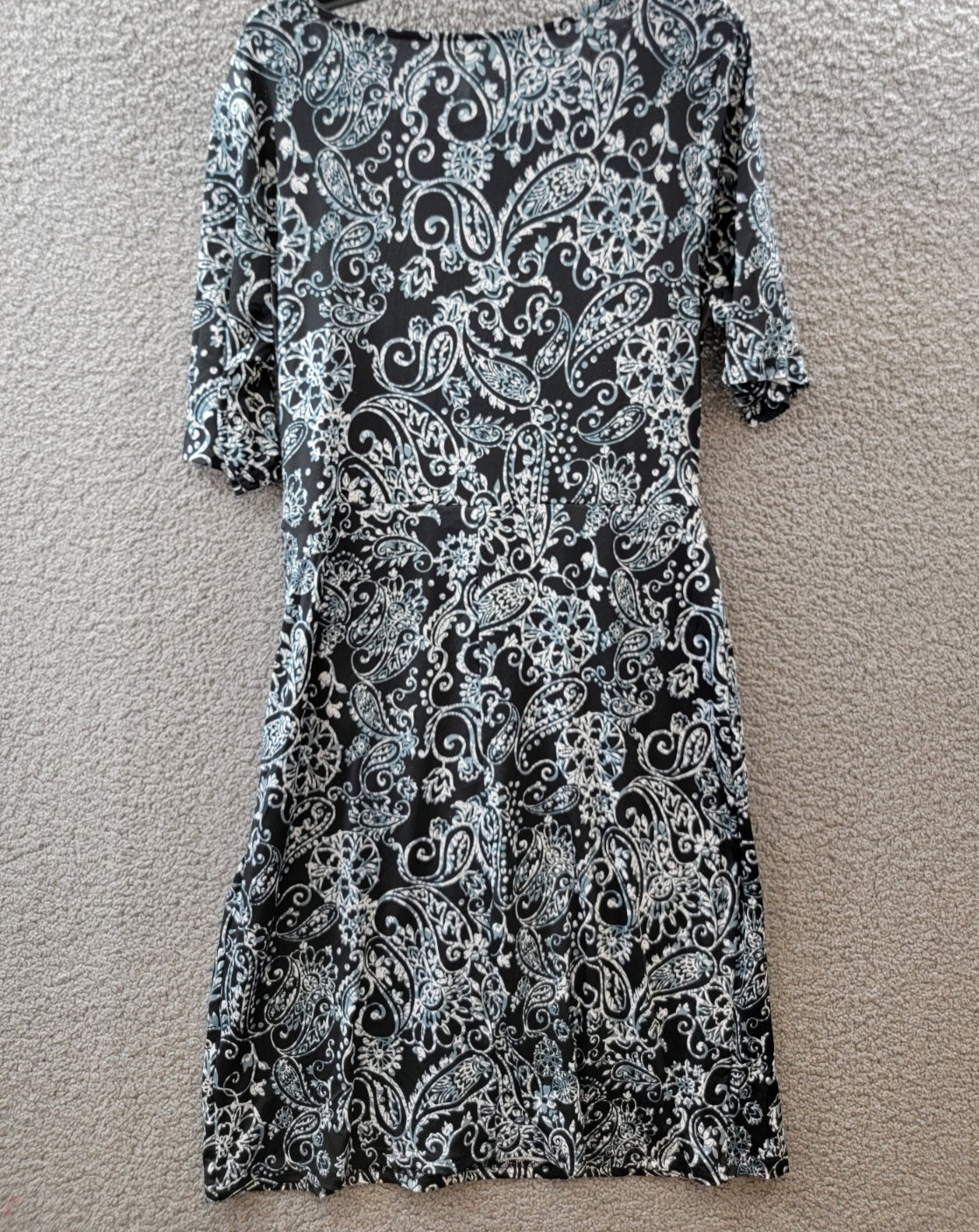 NY Collection Plus Size Elbow Sleeve Side Pleat Dress Womens 1X Verbena Pullover