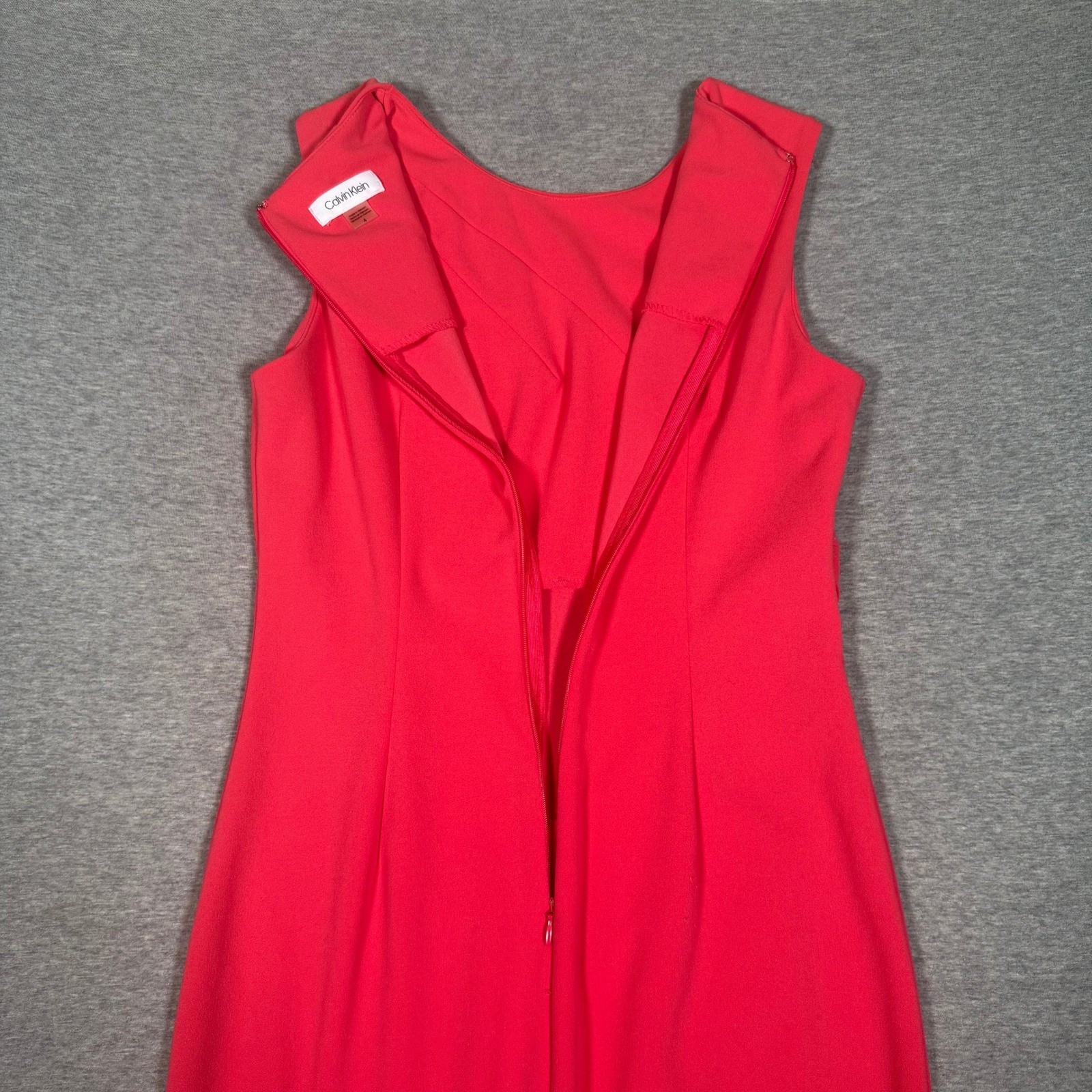 Calvin Klein Womens Pink Pleated Sleeveless Sheath Dress Size 4 Crepe Cocktail