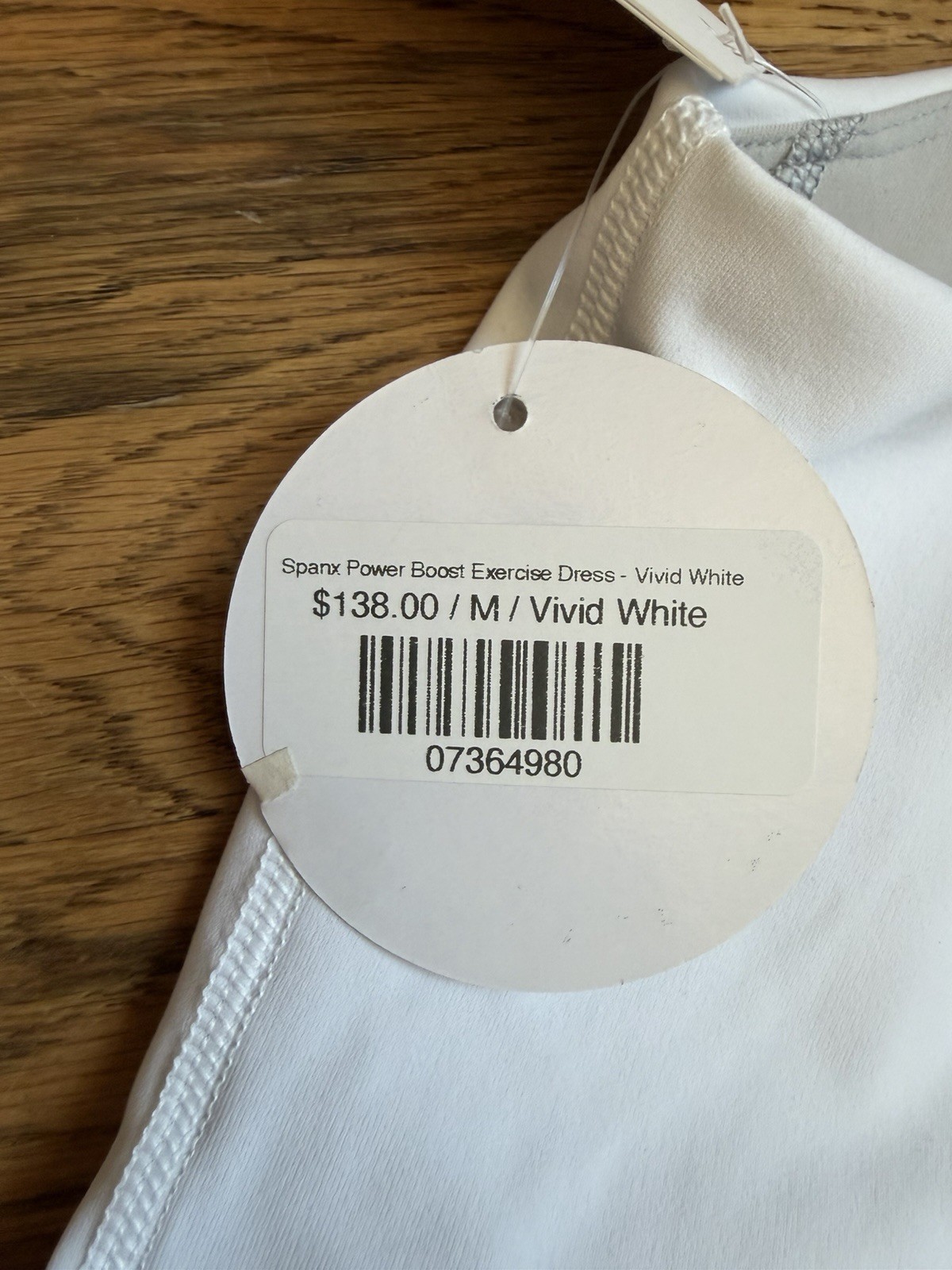 SPANX Vivid White Power Boost Exercise Dress Built In Short Size M NWT