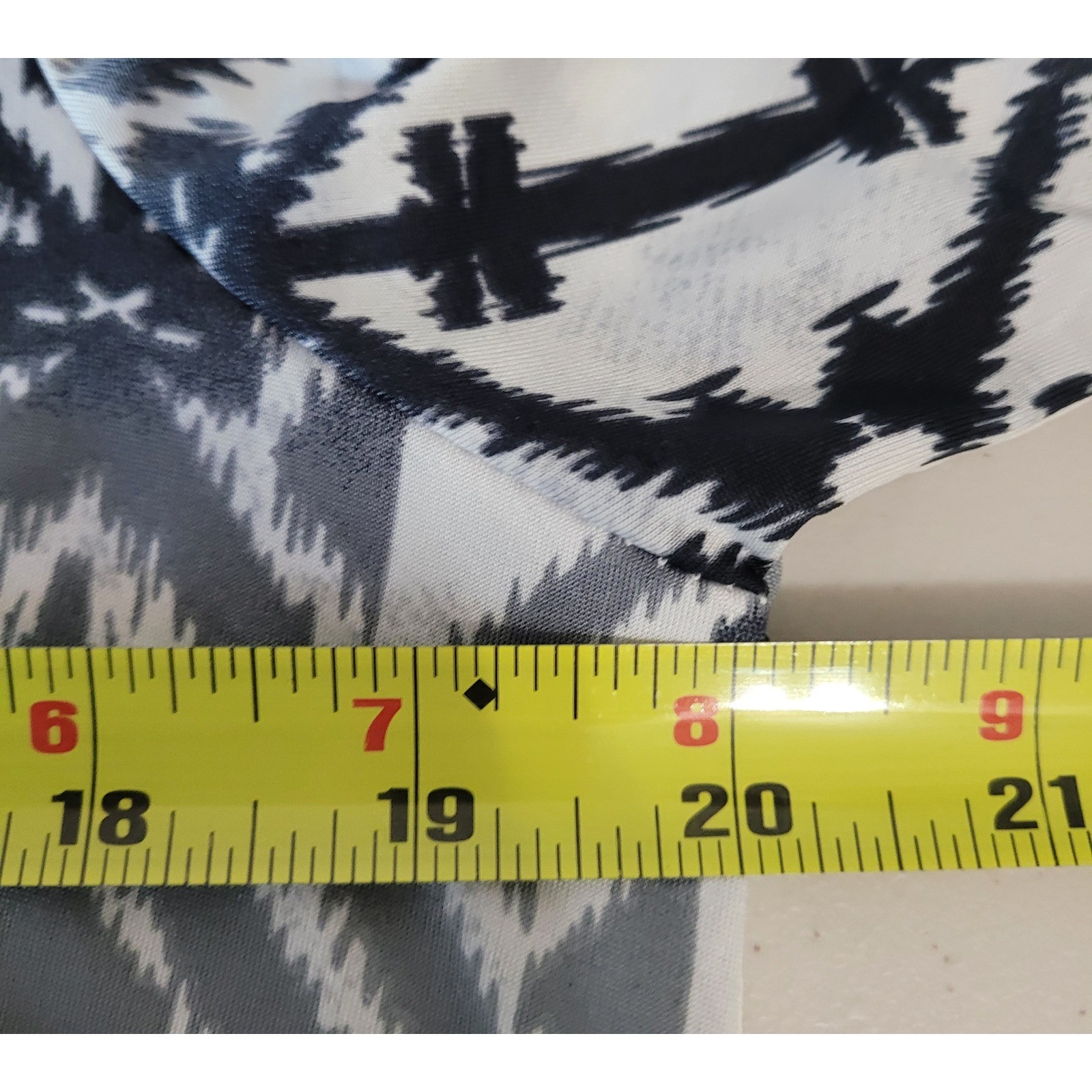 Unbranded Geometric Ikat Shift Dress Womens 1XL Black Grey Boho Scoop Neck