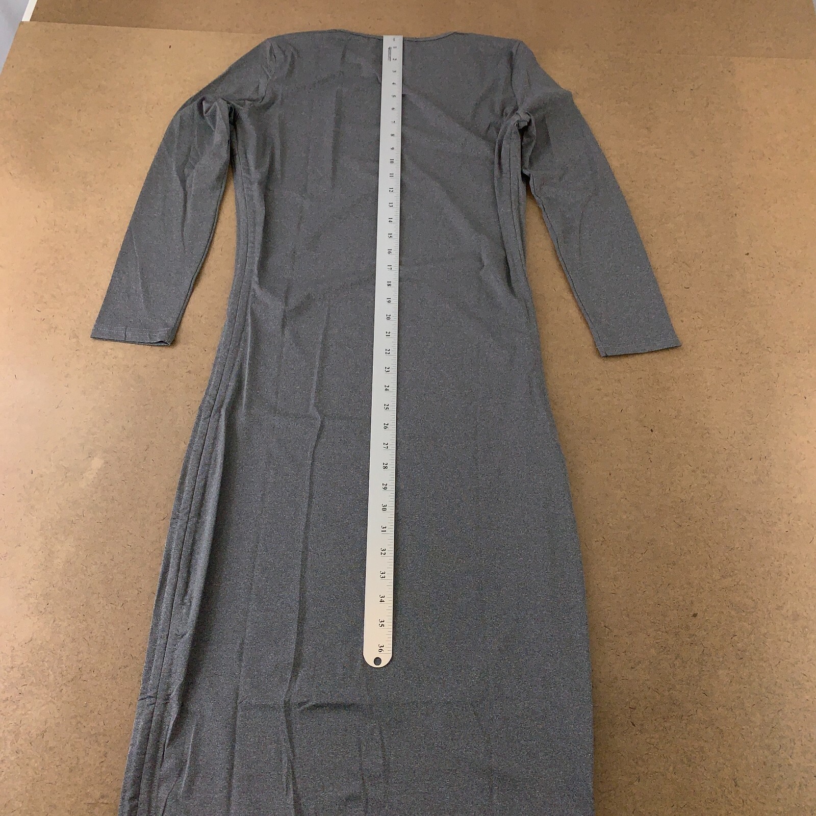 Sylanfia Women’s Size Medium Gray Long Sleeve Drawstring Sides Bodycon Dress New