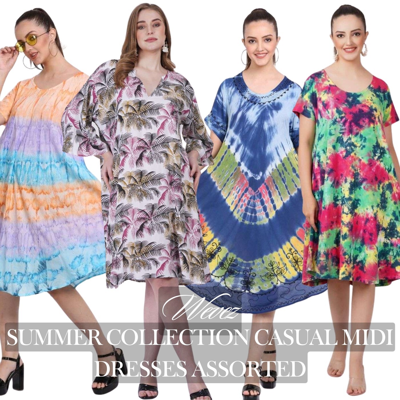 Wholesale Women Plus Size Summer Sleeve Dress 10 Pcs Lot Assorted Pack