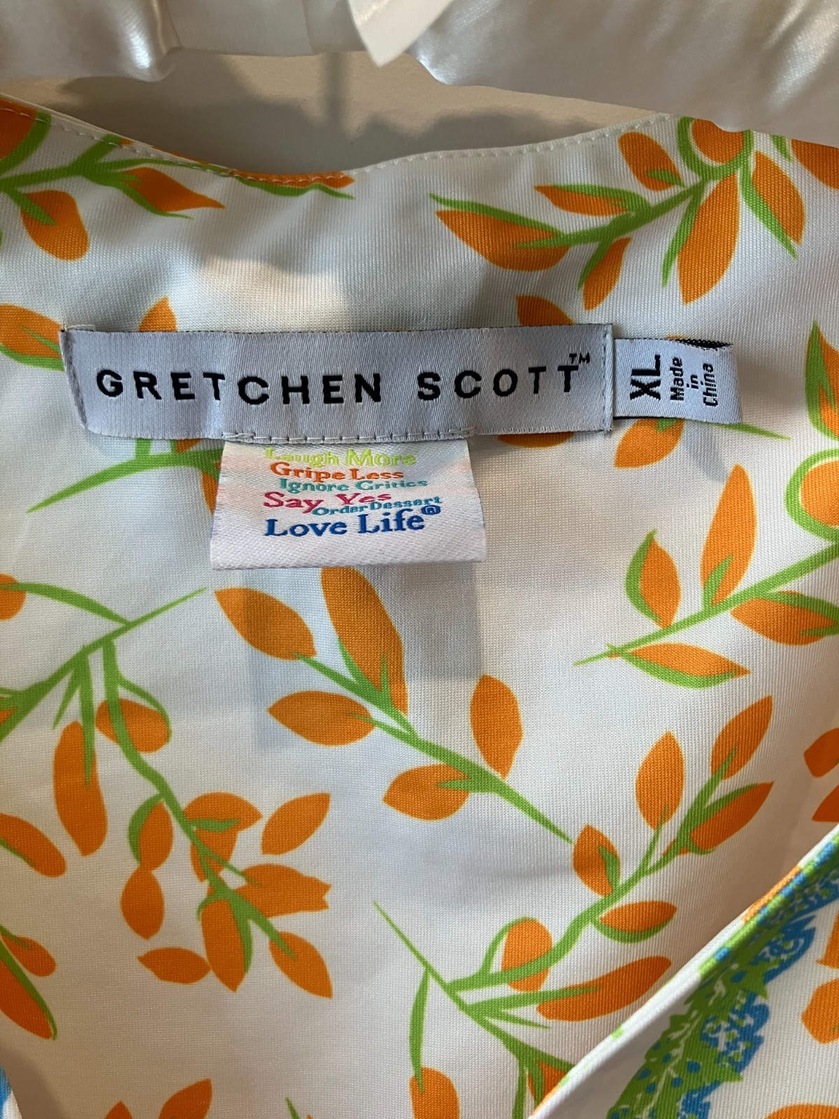 Gretchen Scott Sleveless DRESS White with Bright Color, Resort, Preppy size XL