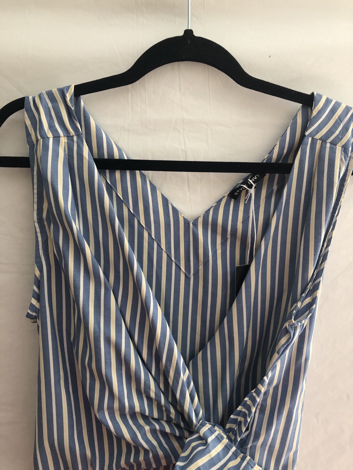Style Envy Wrap Dress sz L Large Summer Womens Navy White