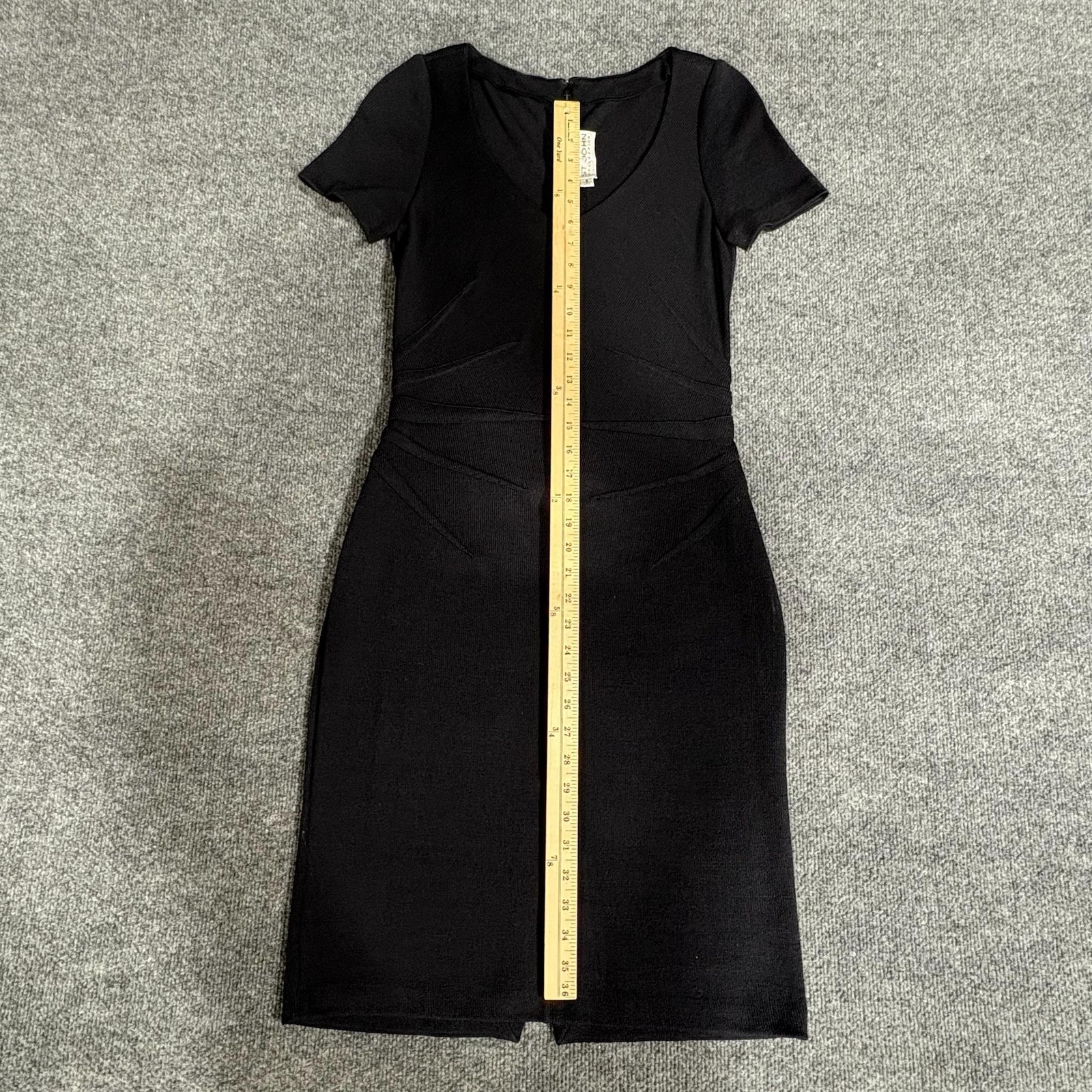 St. John Collection Dress Womens 4 Black Knit Chevron Sheath Midi