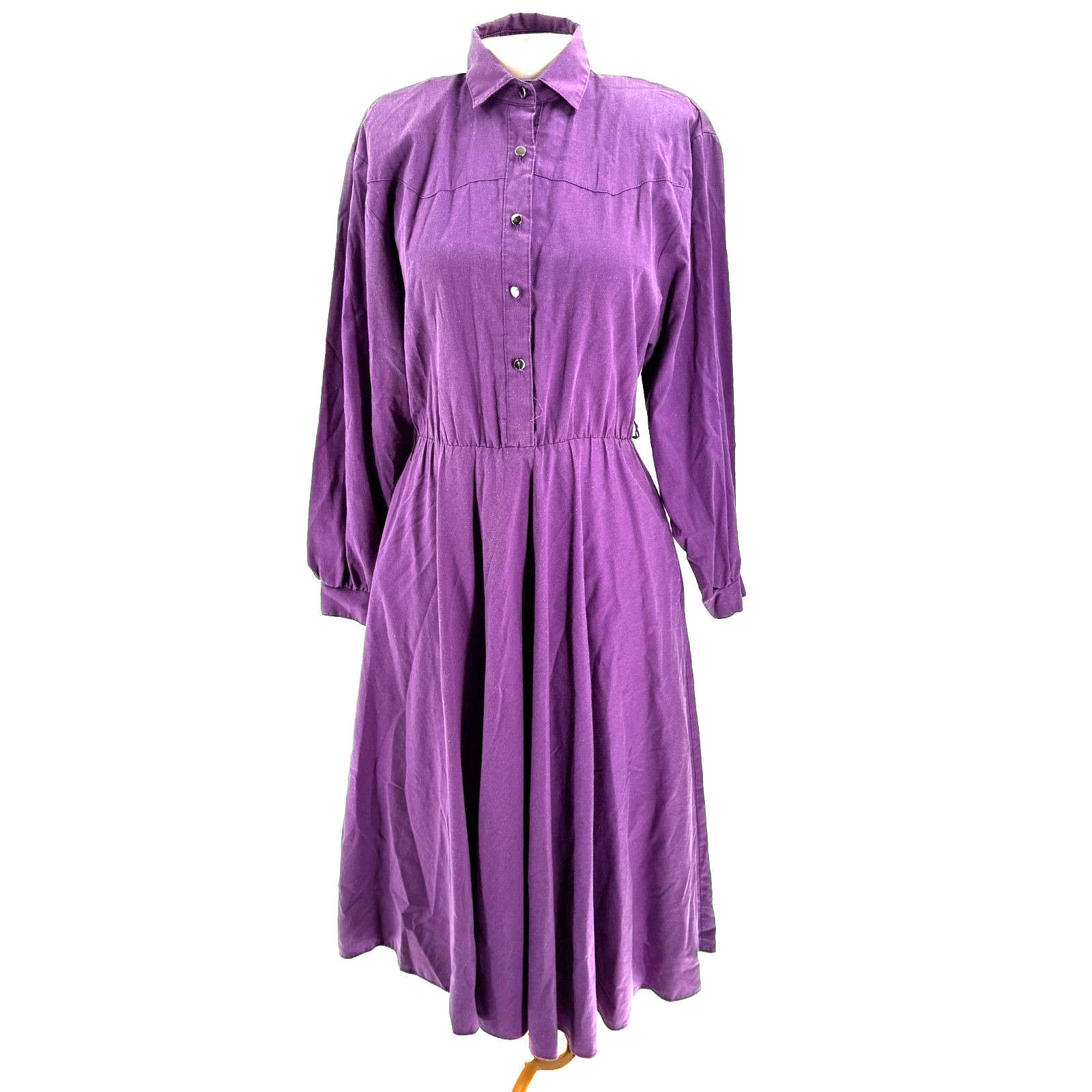 Vintage Circle T Western Midi Dress Women’s 10 Purple Cowgirl Rodeo Country USA