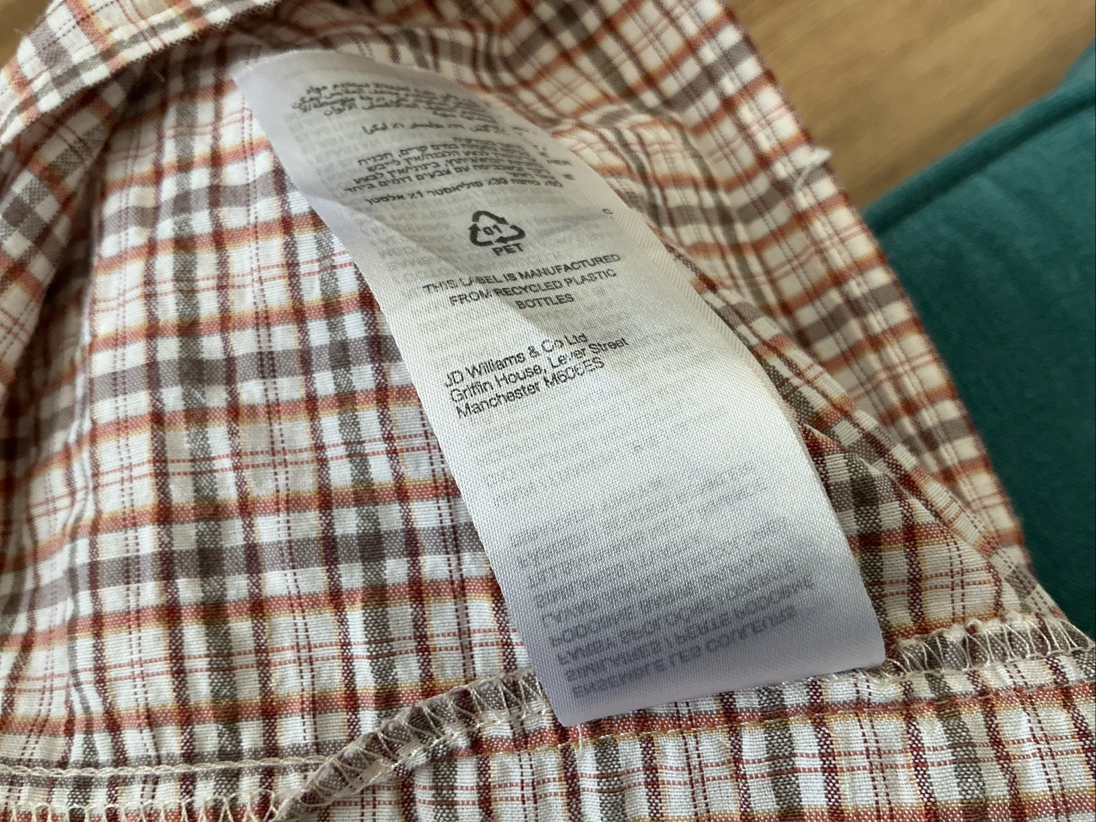 Anise JD Williams Summer S20 Milkmaid Gingham Style Dress Rust Brown and Grey Ex
